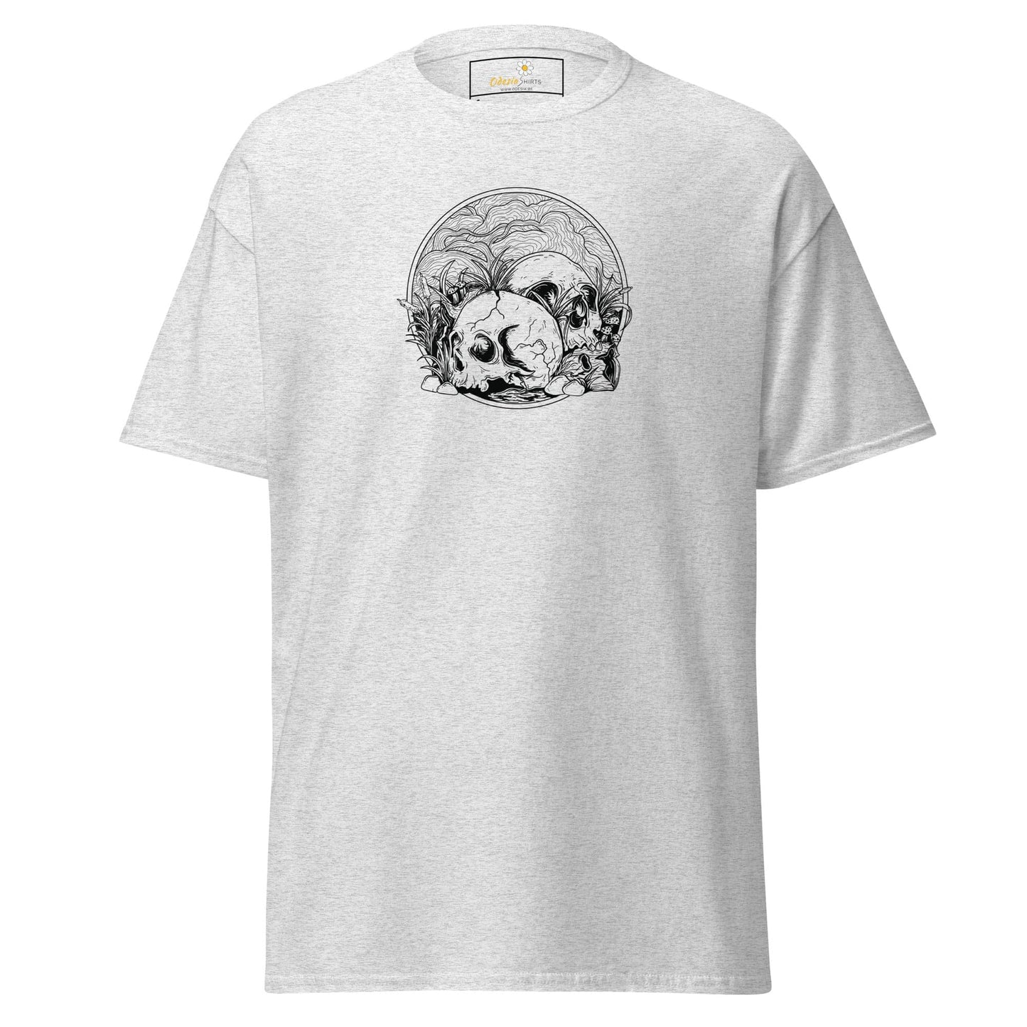 Unisex classic t-shirt - SKULL SUMMER SKULLS - REGULAR - Ash / S