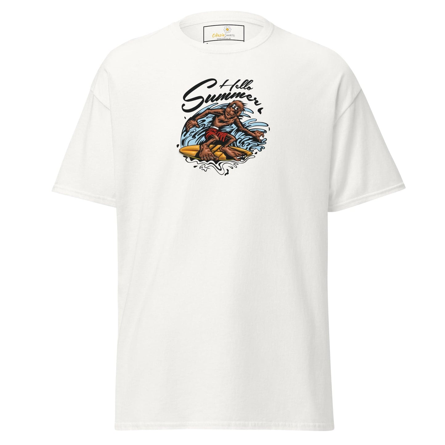 Unisex classic t-shirt - FANTASY SURFING MONKEY - REGULAR - White / S