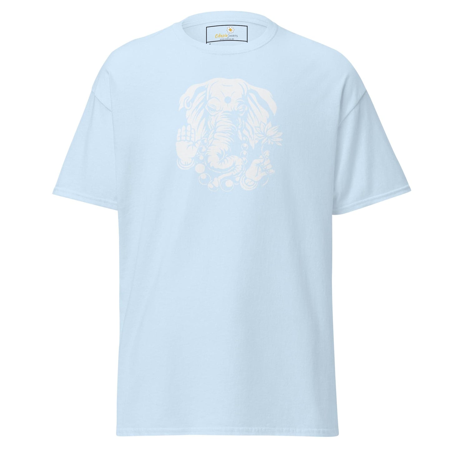 Light blue T-shirt with dog graphic, suitable for Men and Women, sizes S to XL