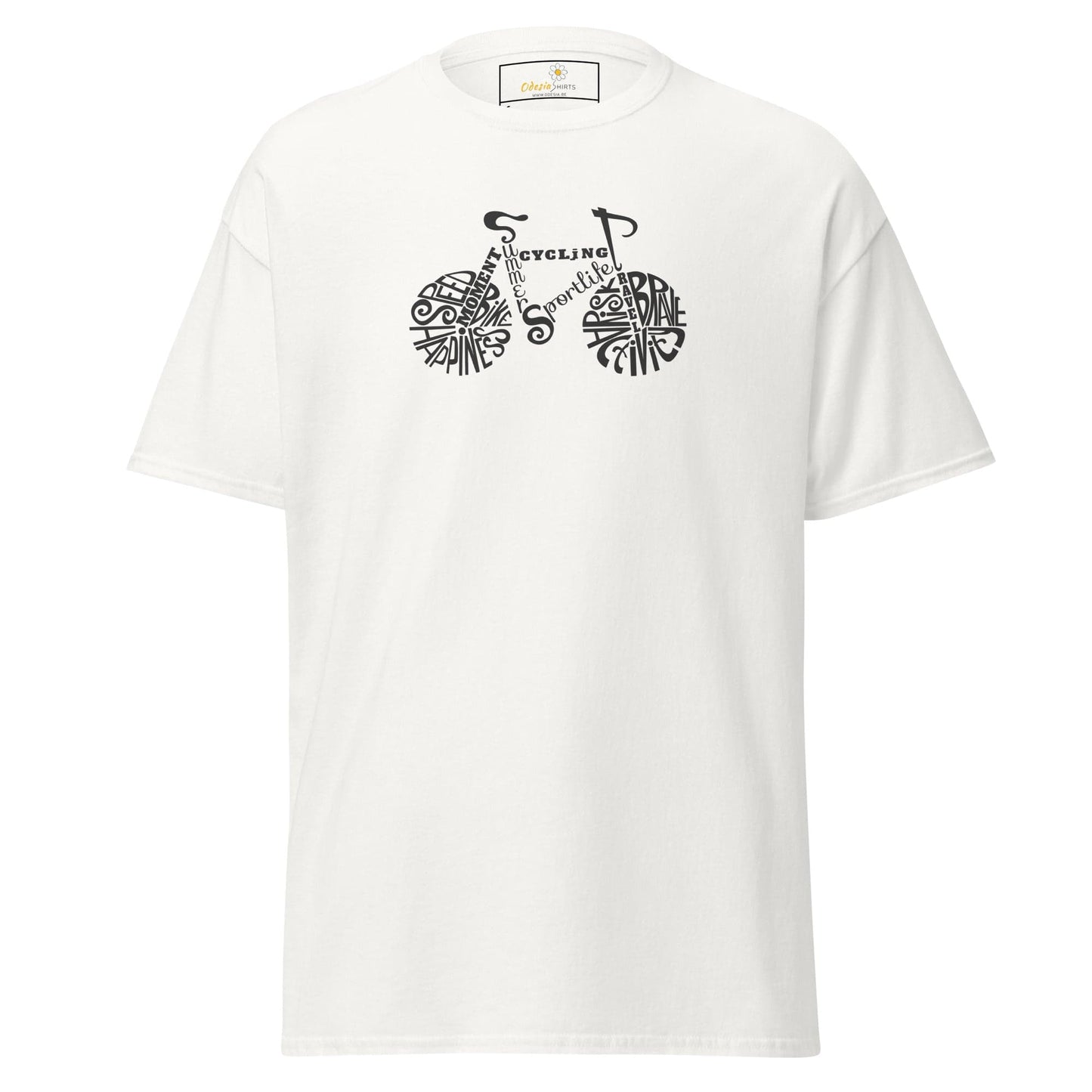 Unisex classic t-shirt - SPORT DRAWING BIKE - REGULAR - White / S