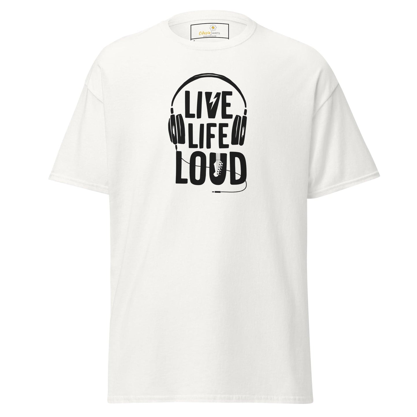 Unisex classic t-shirt - MUSIC LIVE LIFE LOUD - REGULAR - White / S