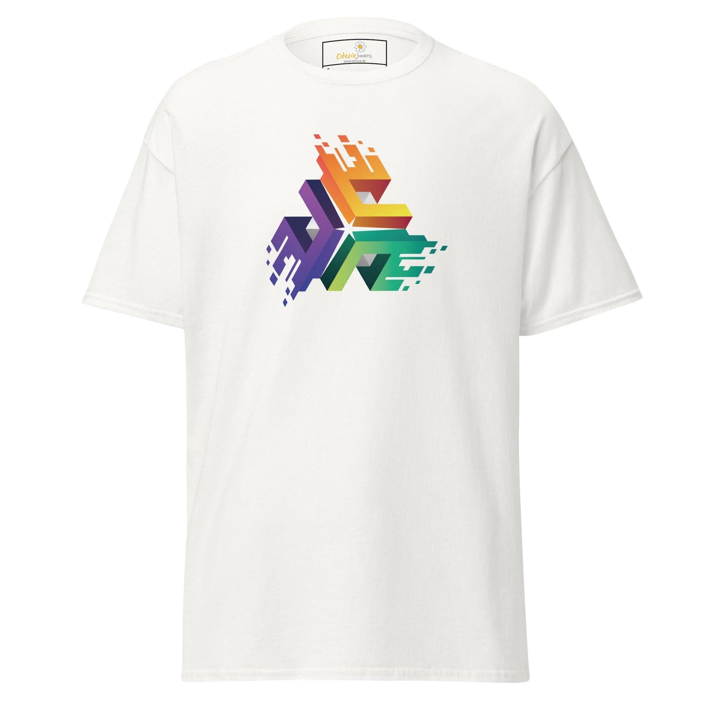 Unisex classic t-shirt - ABSTRACT COLOR CUBES - REGULAR - White / S