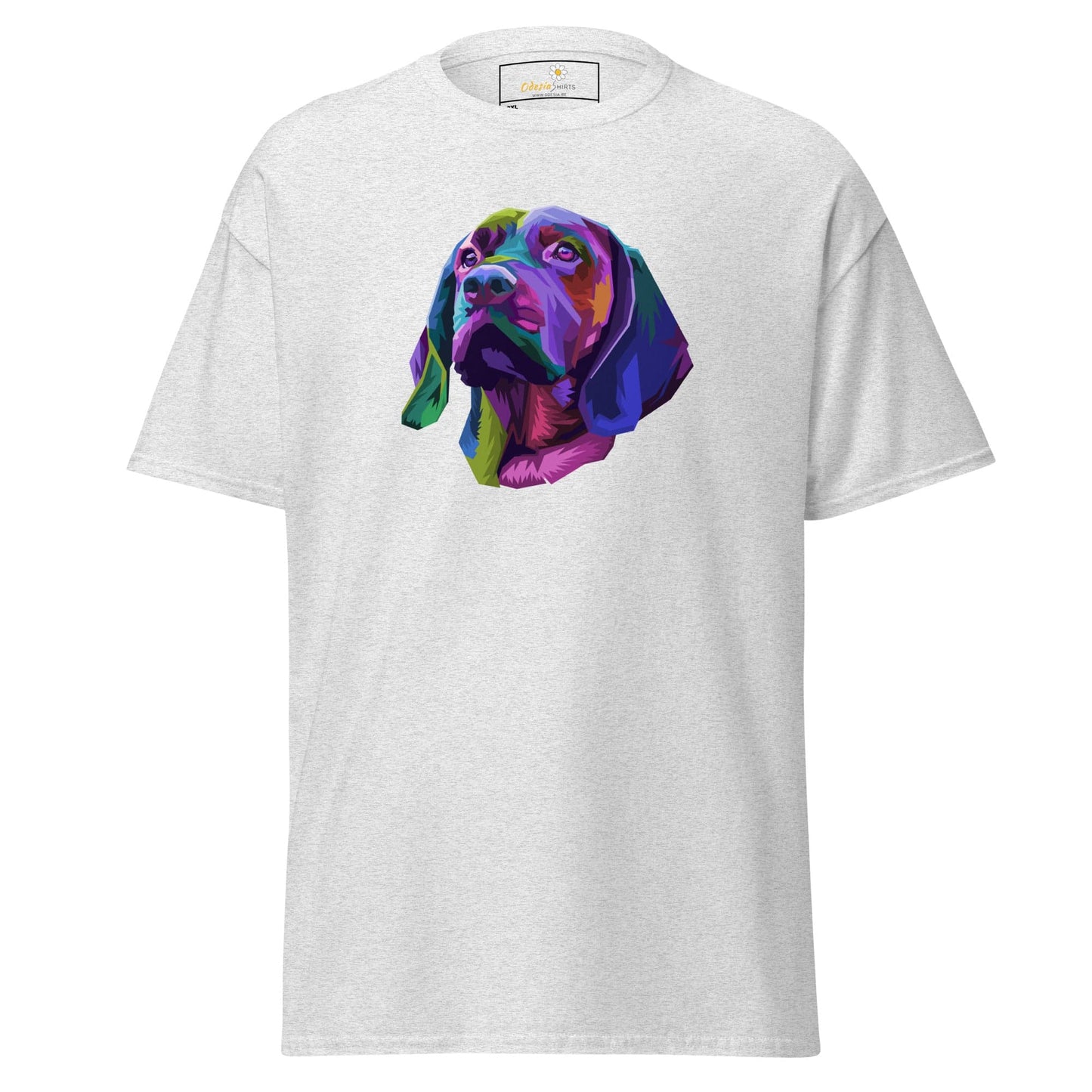 White T-shirt with colorful dog portrait from T-SHIRT DESIGN TEE for Men and Women