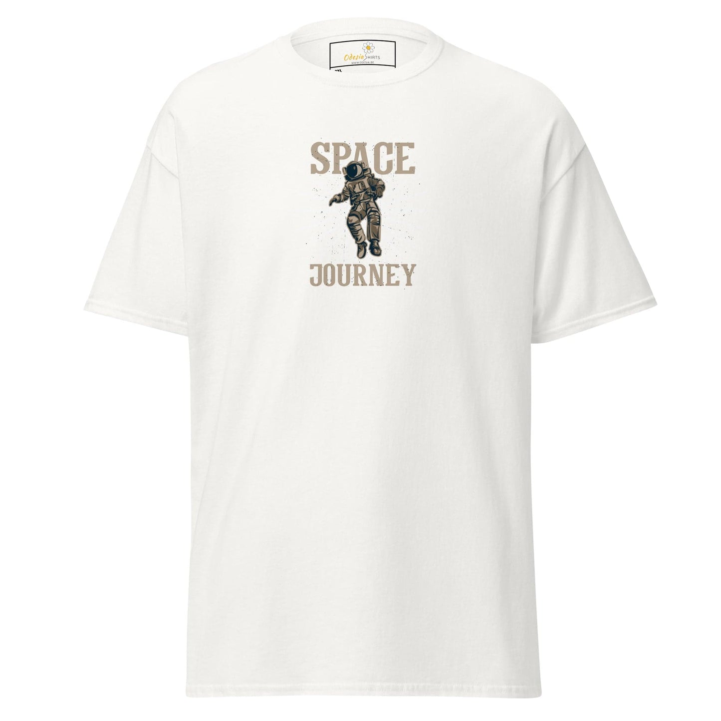 White T-shirt with astronaut graphic from T-SHIRT DESIGN TEE for Men and Women in 2XL to 5XL