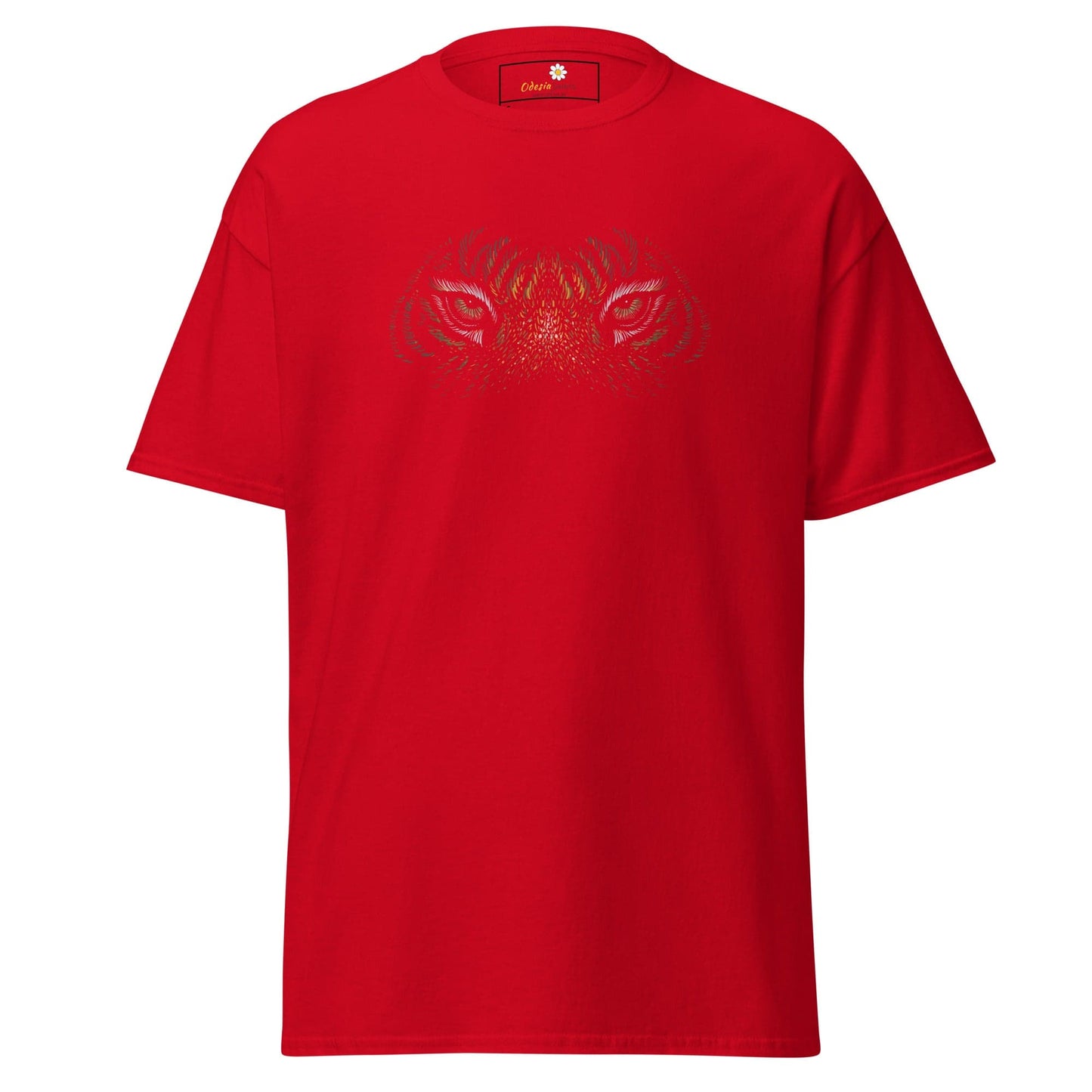 Men’s classic t-shirt - WILD LIFE TIGER EYES - REGULAR - Red / S