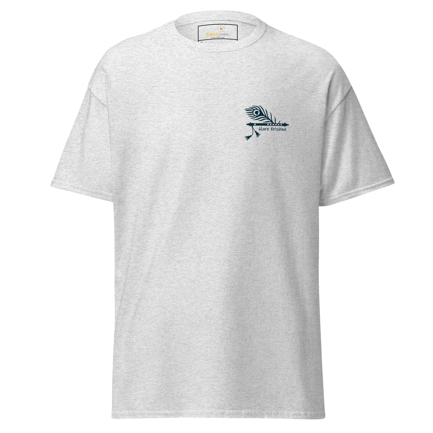 Unisex classic tee - SPIRITUAL KRISHNA’S FLUTE POCKET - REGULAR - Ash / S