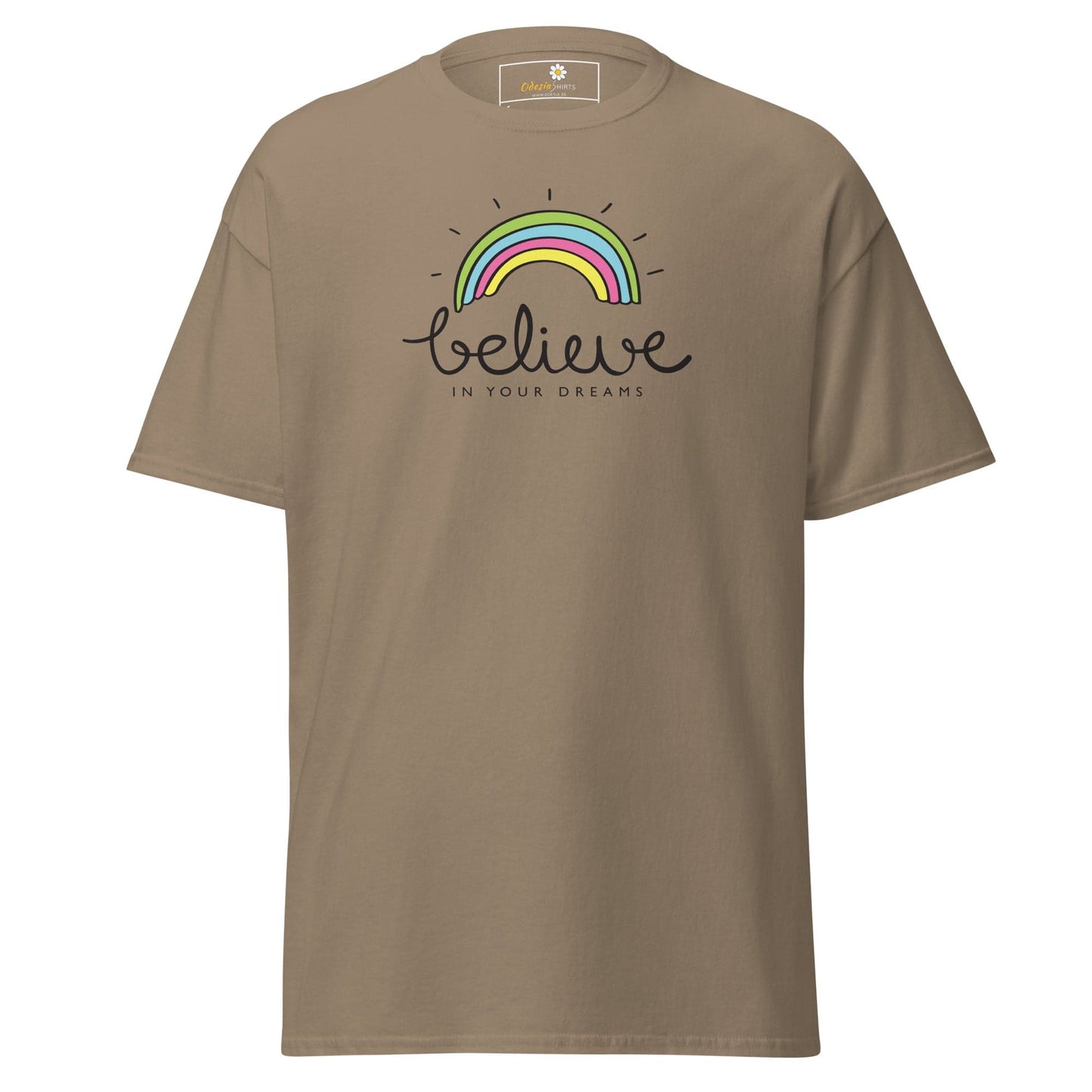Unisex classic t-shirt - POSITIVE BELIEVE IN YOUR DREAMS - REGULAR - Brown Savana / S