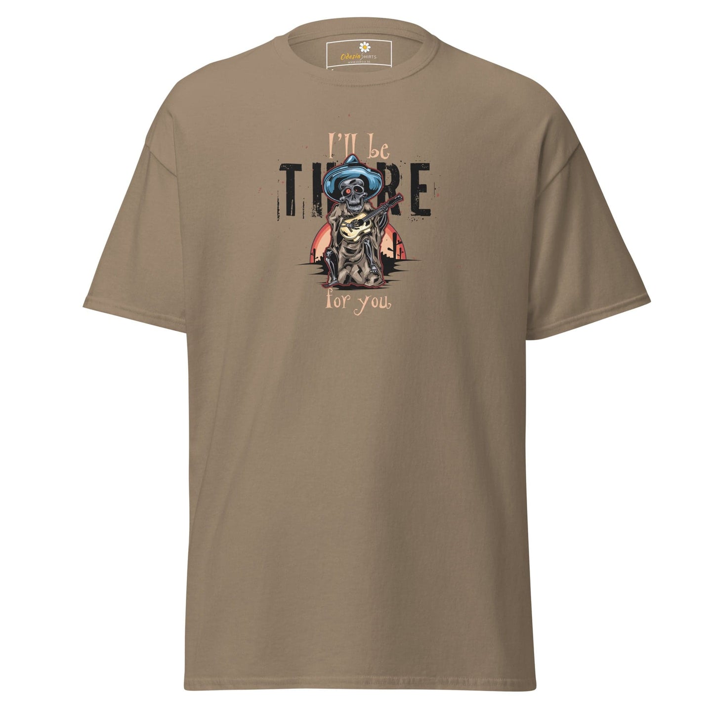 Unisex classic t-shirt - SKULL I WILL BE THERE FOR YOU - REGULAR - Brown Savana / S