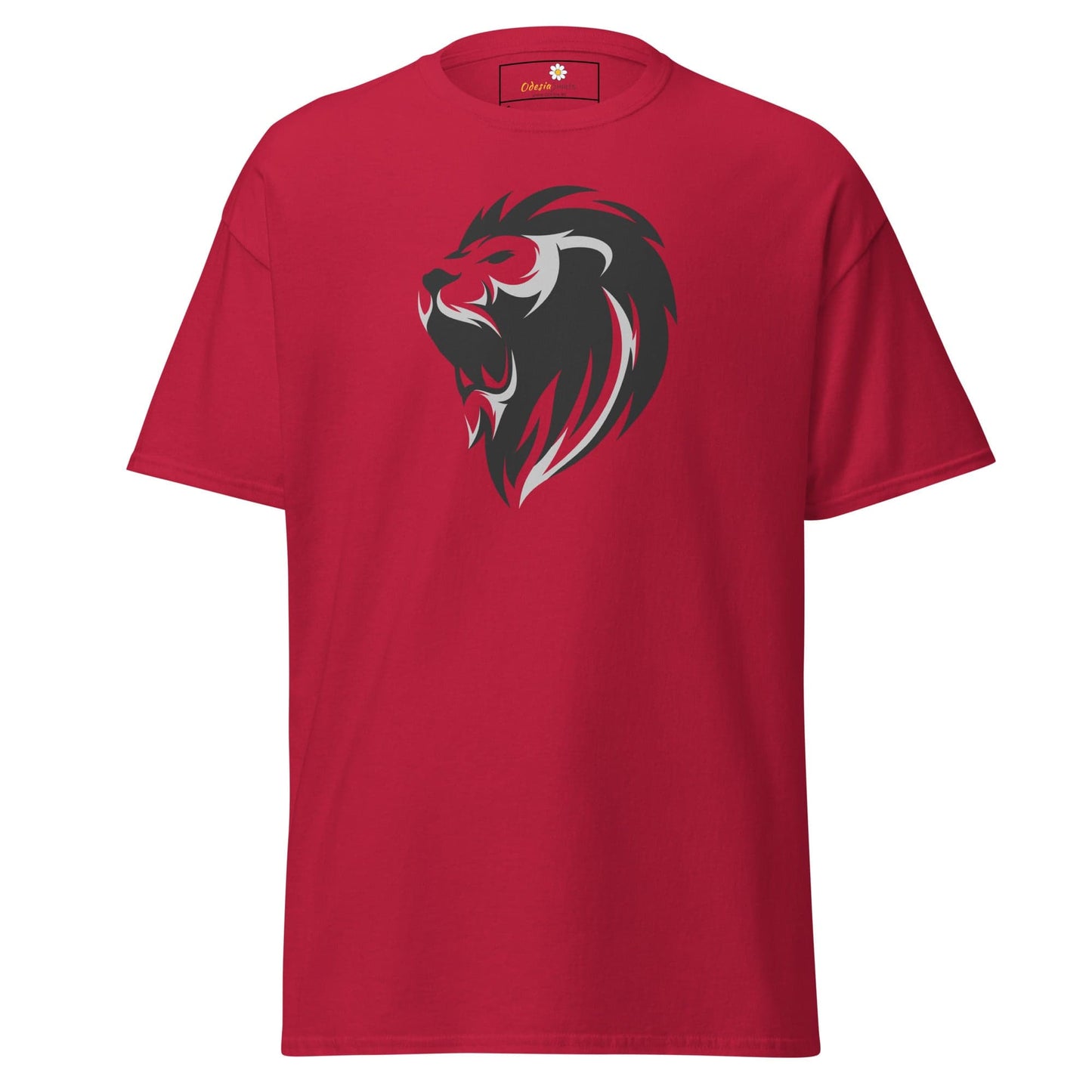 Unisex classic tee - WILD LIFE LION HEAD GREY - REGULAR - Cardinal / S