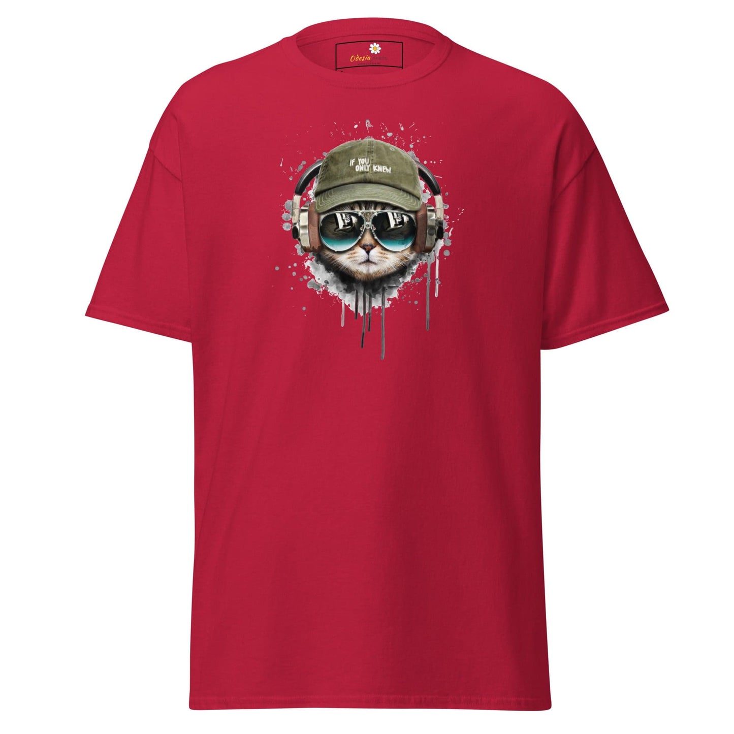 Unisex classic t-shirt - ANIMALS MUSIC CAT HAT - REGULAR - Cardinal / S