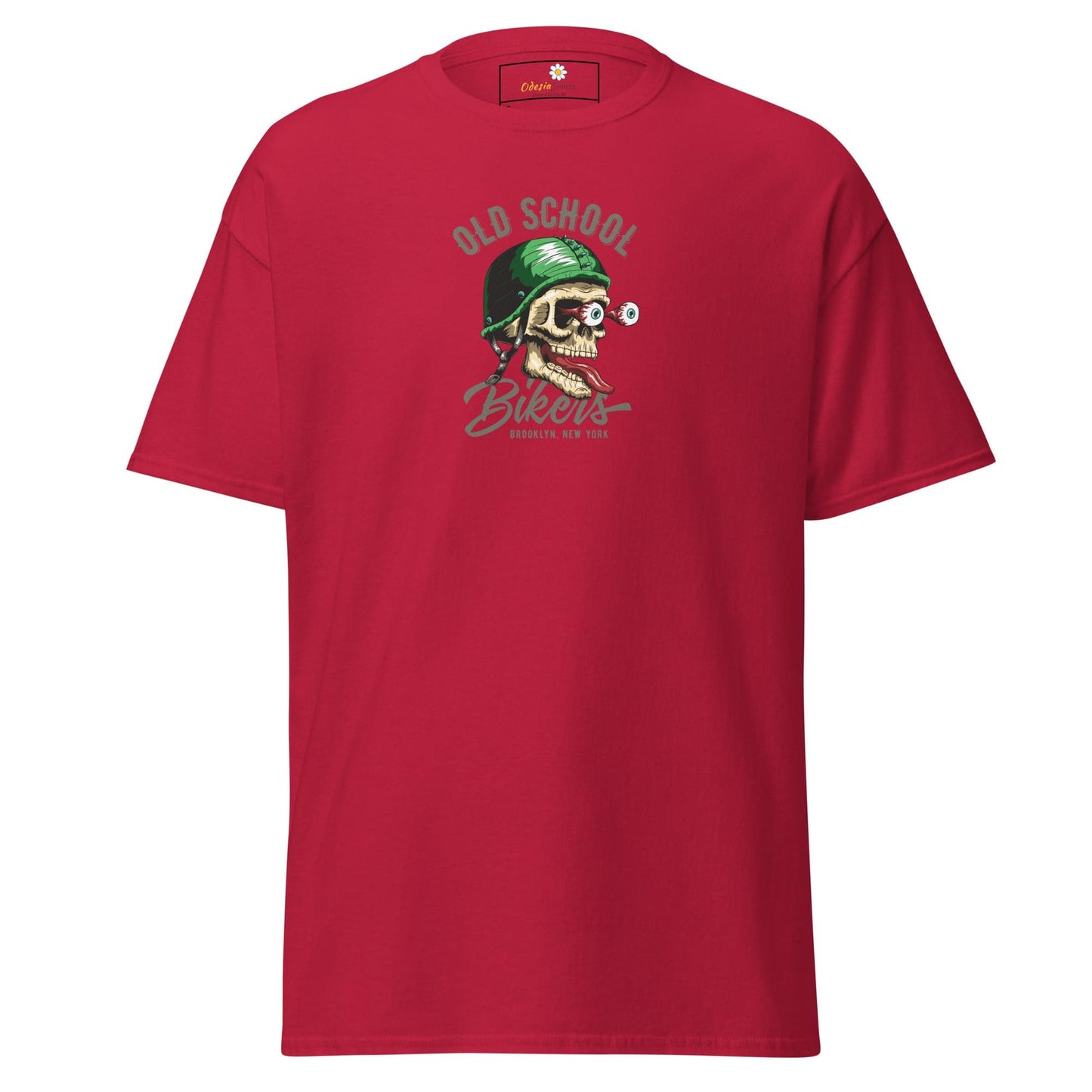 Unisex classic tee - SKULL OLD SCHOOL BIKERS - REGULAR - Cardinal / S