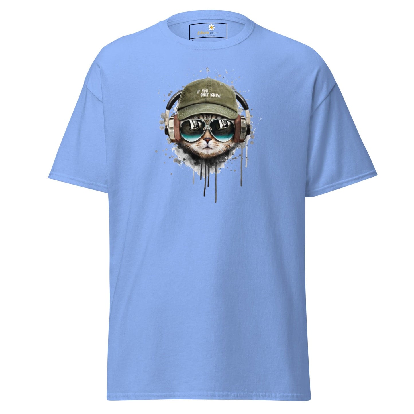 Unisex classic t-shirt - ANIMALS MUSIC CAT HAT - REGULAR - Carolina Blue / S
