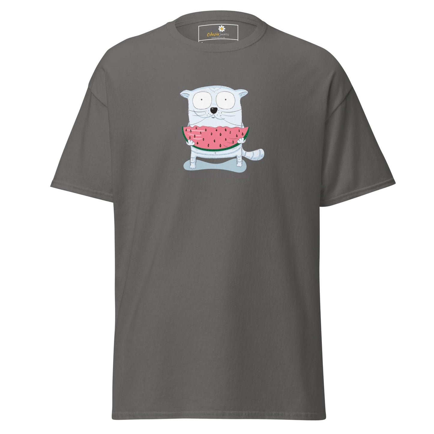 Unisex classic t-shirt - FUN ANIMALS HAPPY SUMMER - REGULAR - Charcoal / S