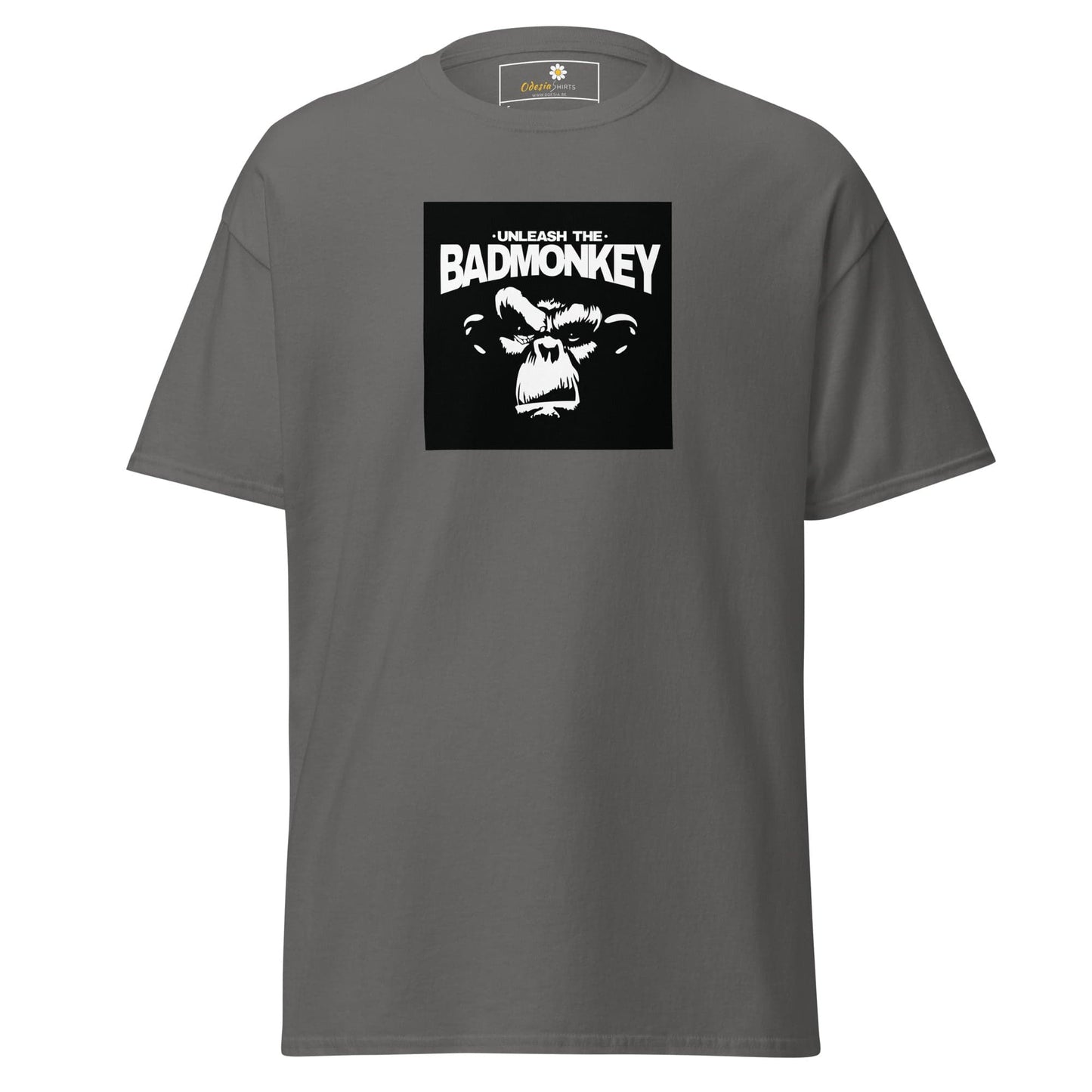 Unisex classic t-shirt - WILD LIFE UNLEASH MONKEY - REGULAR - Charcoal / S