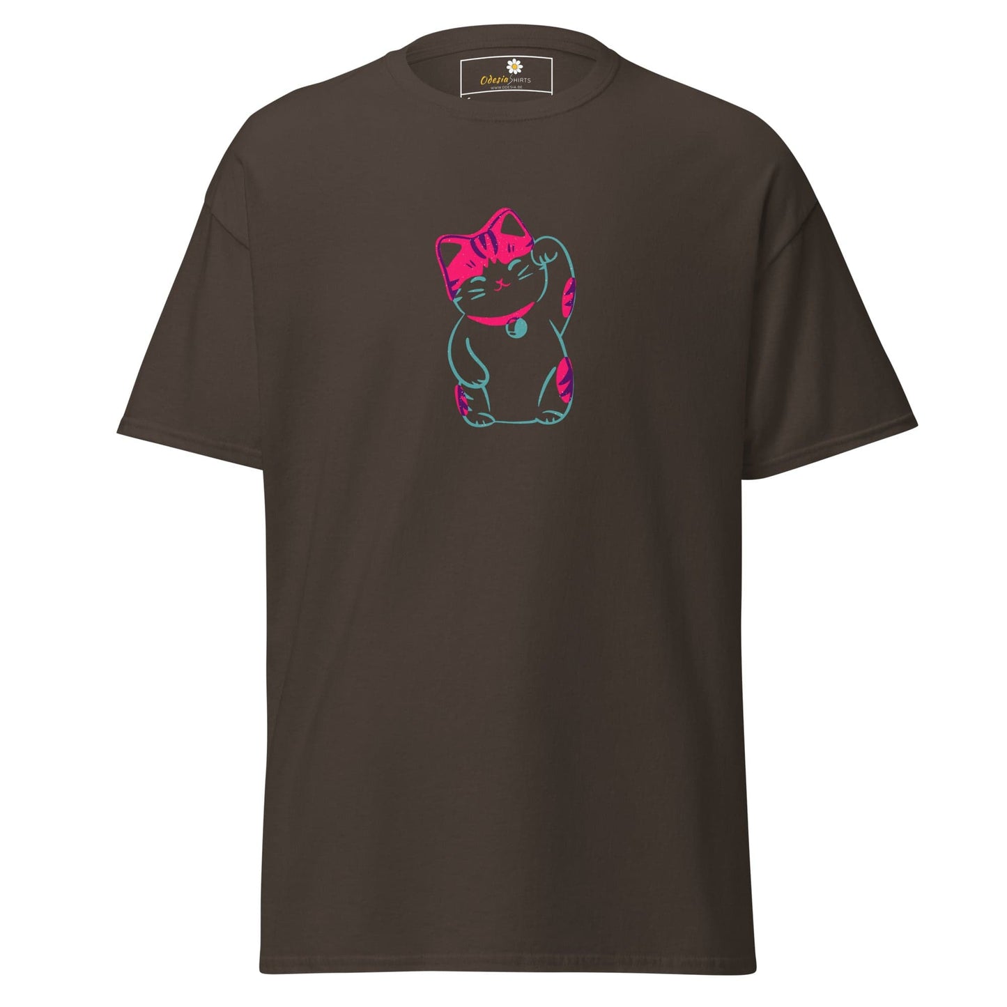 Unisex classic tee - ANIMALS SPIRITUAL LUCKY CAT 2 - REGULAR - Dark Chocolate / S