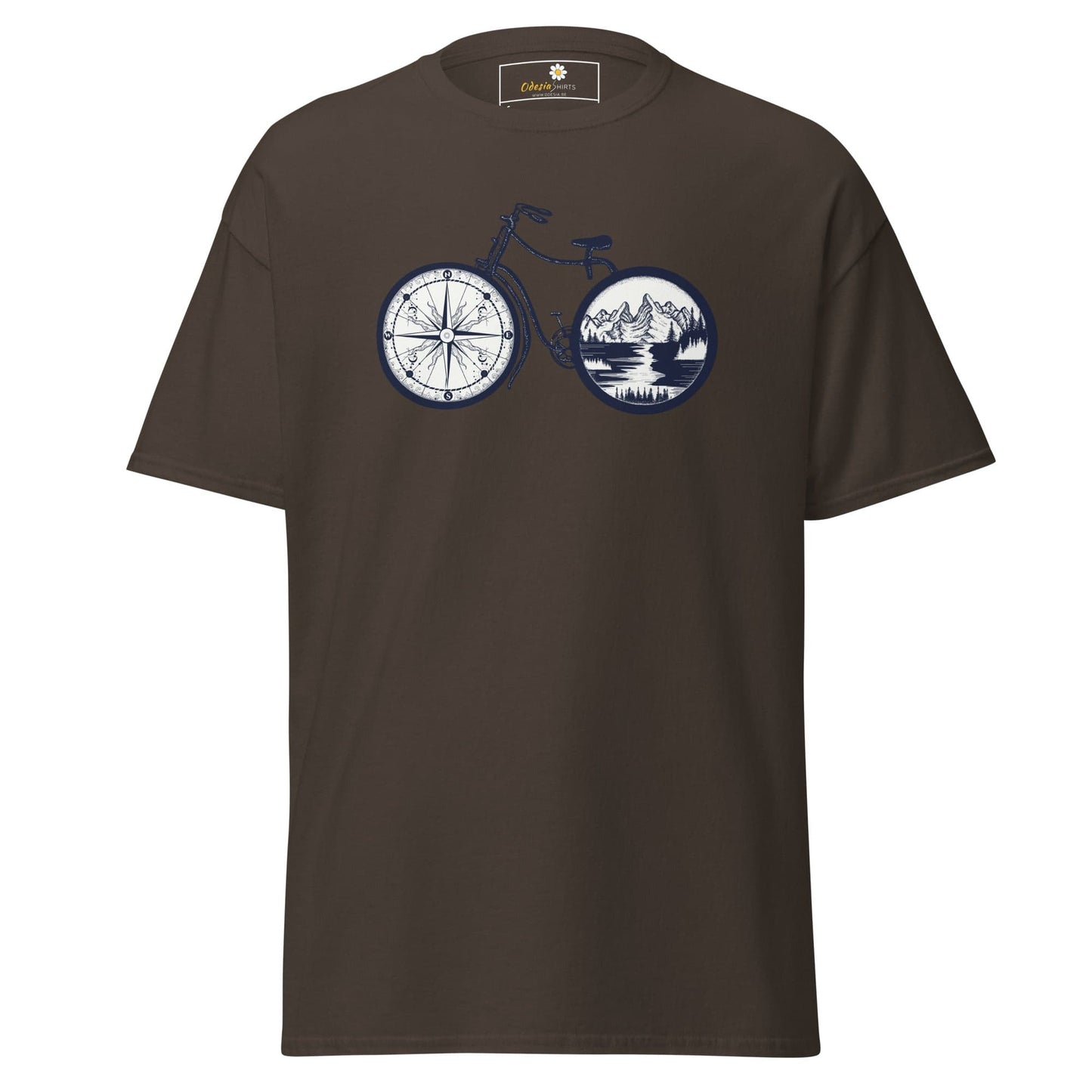 Unisex classic t-shirt - SPORT BIKE DIRECTION MOUNTAINS - REGULAR - Dark Chocolate / S