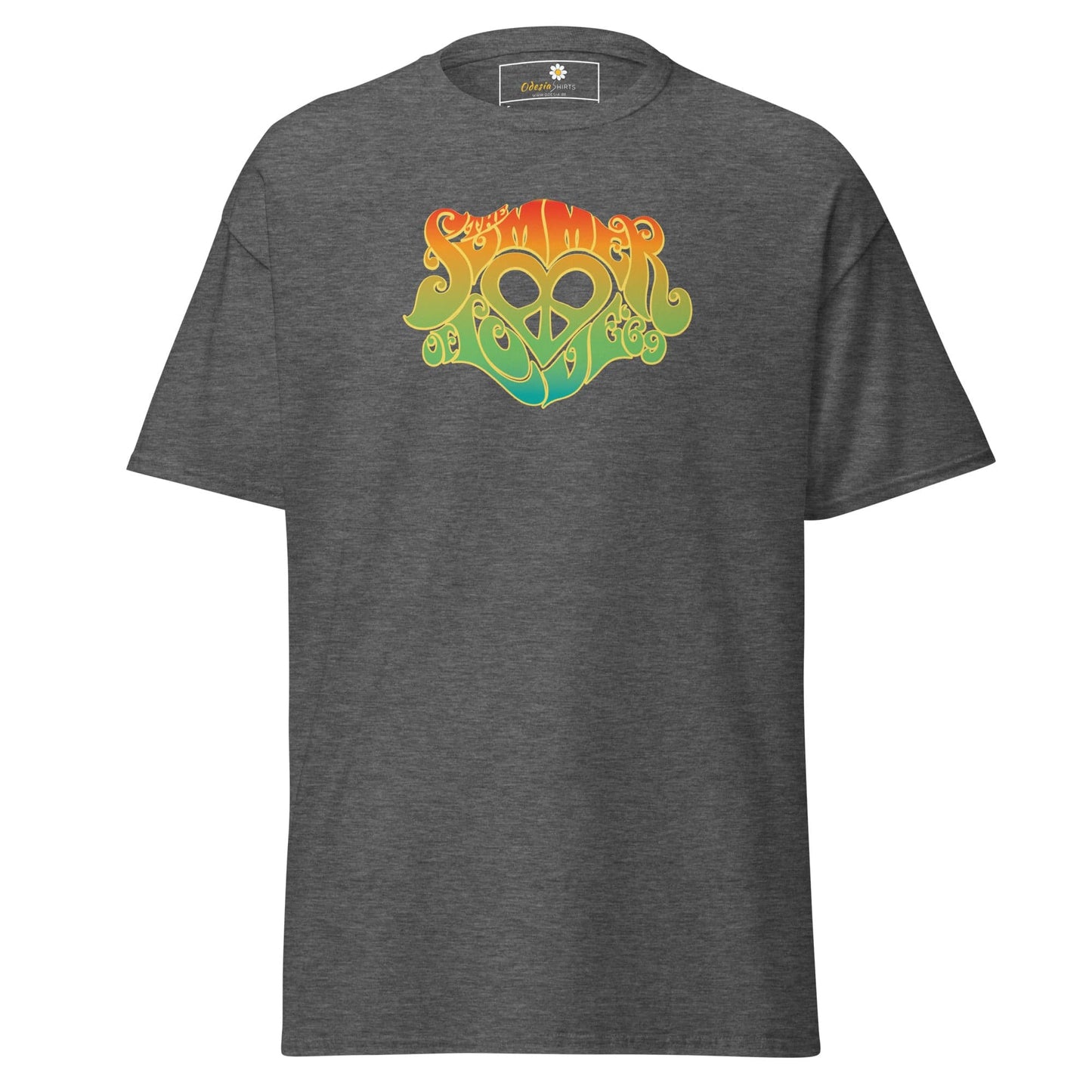 Unisex classic tee - POSITIVE SUMMER LOVE - REGULAR - Dark Heather / S