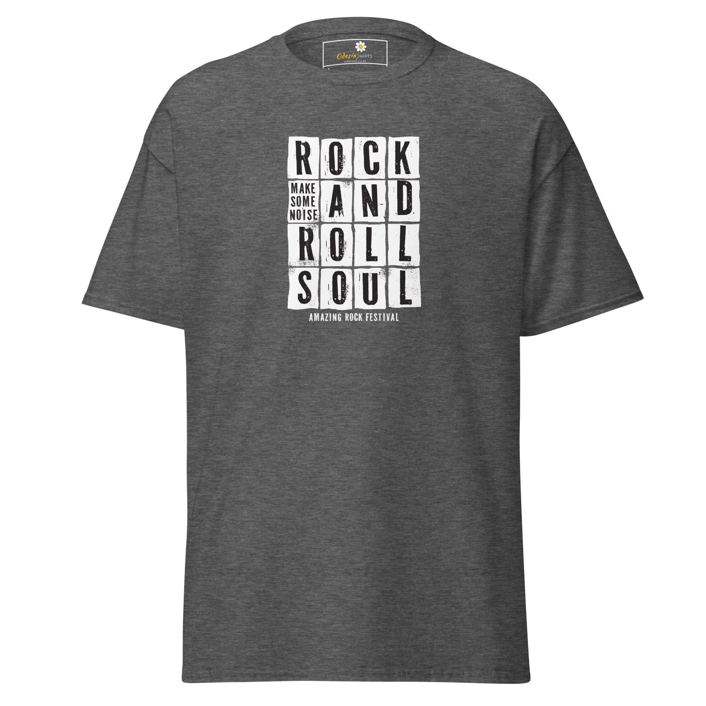 Unisex classic t-shirt - MUSIC ROCK AND ROLL SOUL - REGULAR - Dark Heather / S