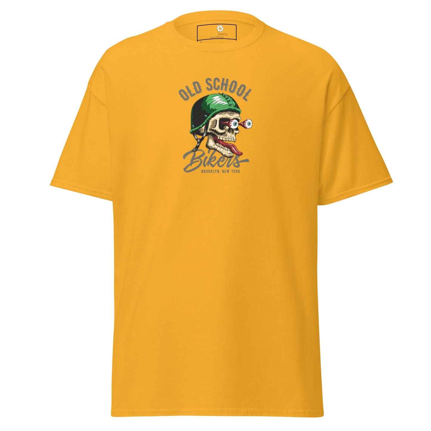 Unisex classic tee - SKULL OLD SCHOOL BIKERS - REGULAR - Gold / S