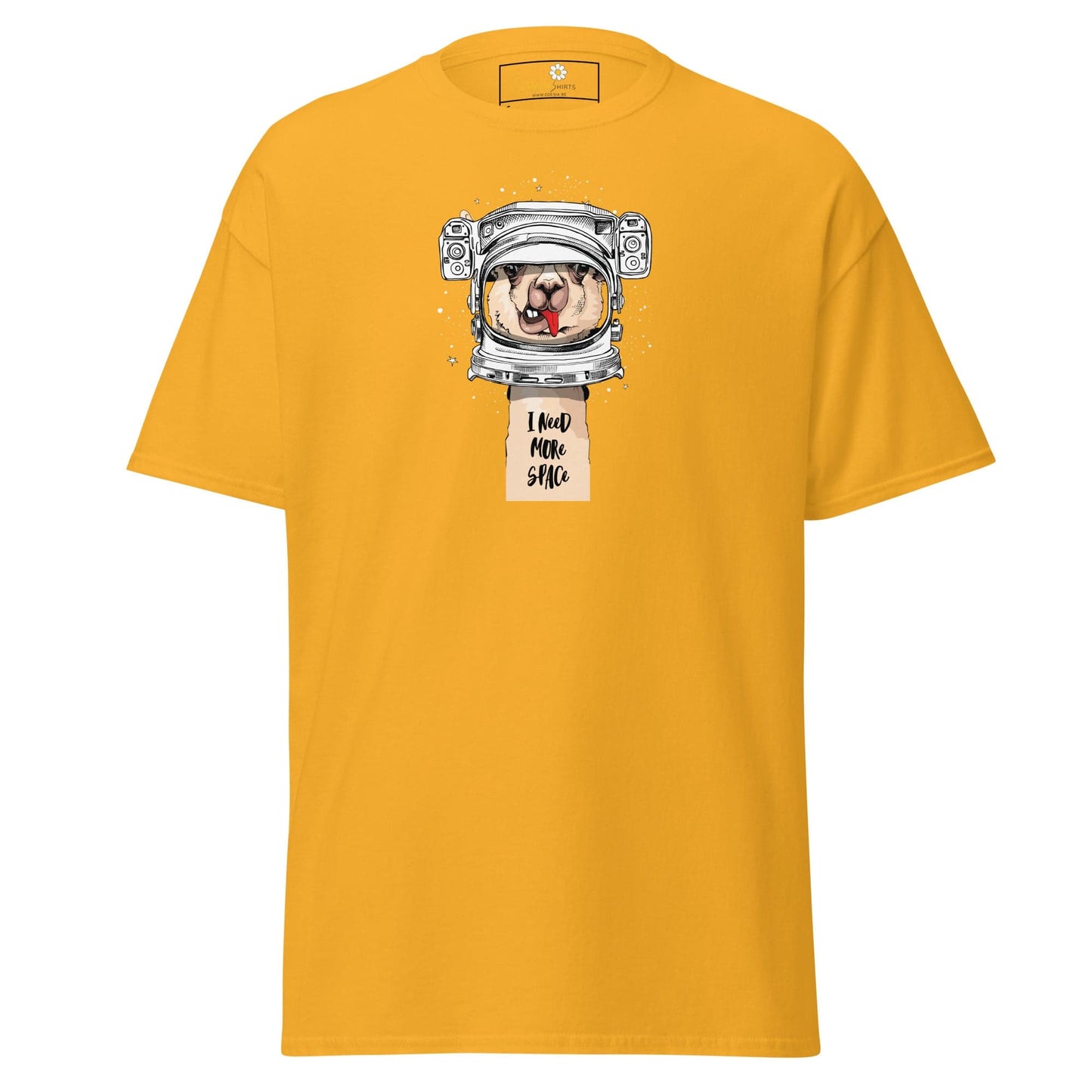 Unisex classic t-shirt - ASTRONAUT FUN LAMA SPACE - REGULAR - Gold / S