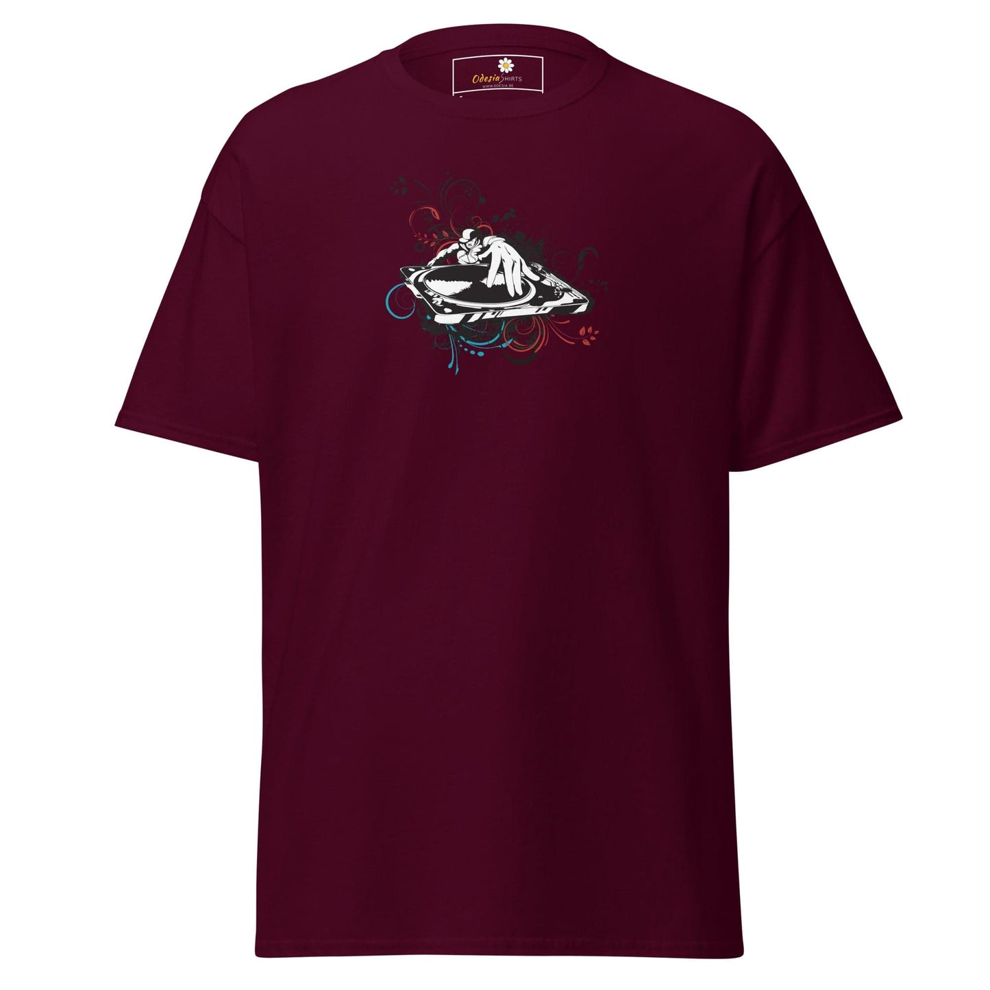 Unisex classic tee - MUSIC DISK JOCKEY - REGULAR - Maroon / S