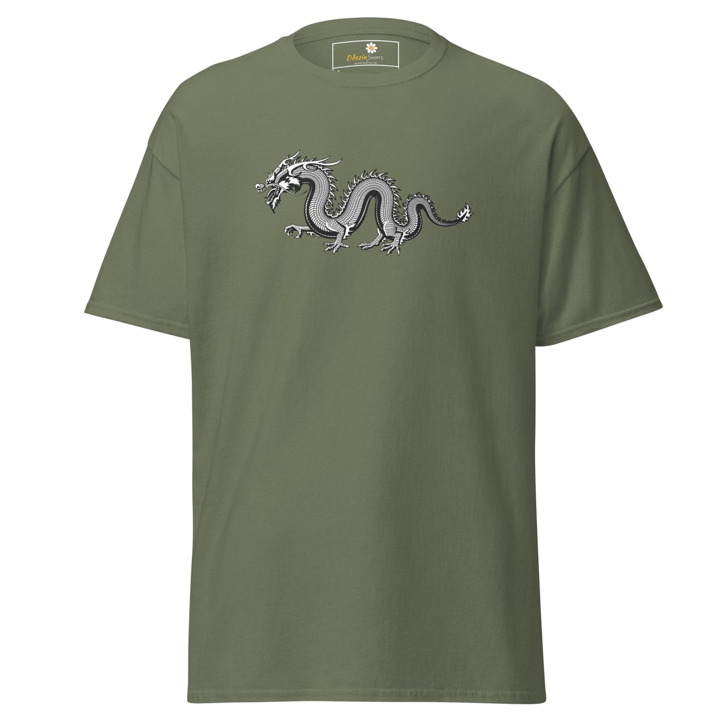 Unisex classic t-shirt - MYSTIC GREY DRAGON - REGULAR - Military Green / S