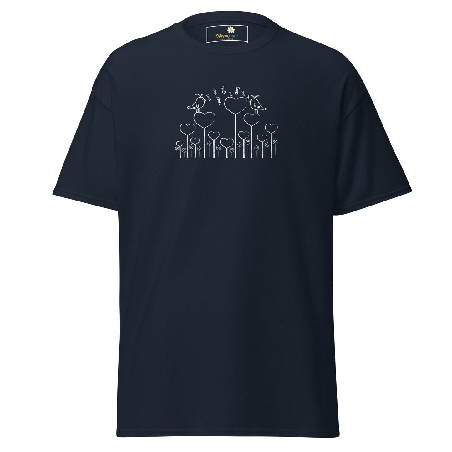 Unisex classic tee - NATURE BIRDS ON STICK - REGULAR - Navy / S