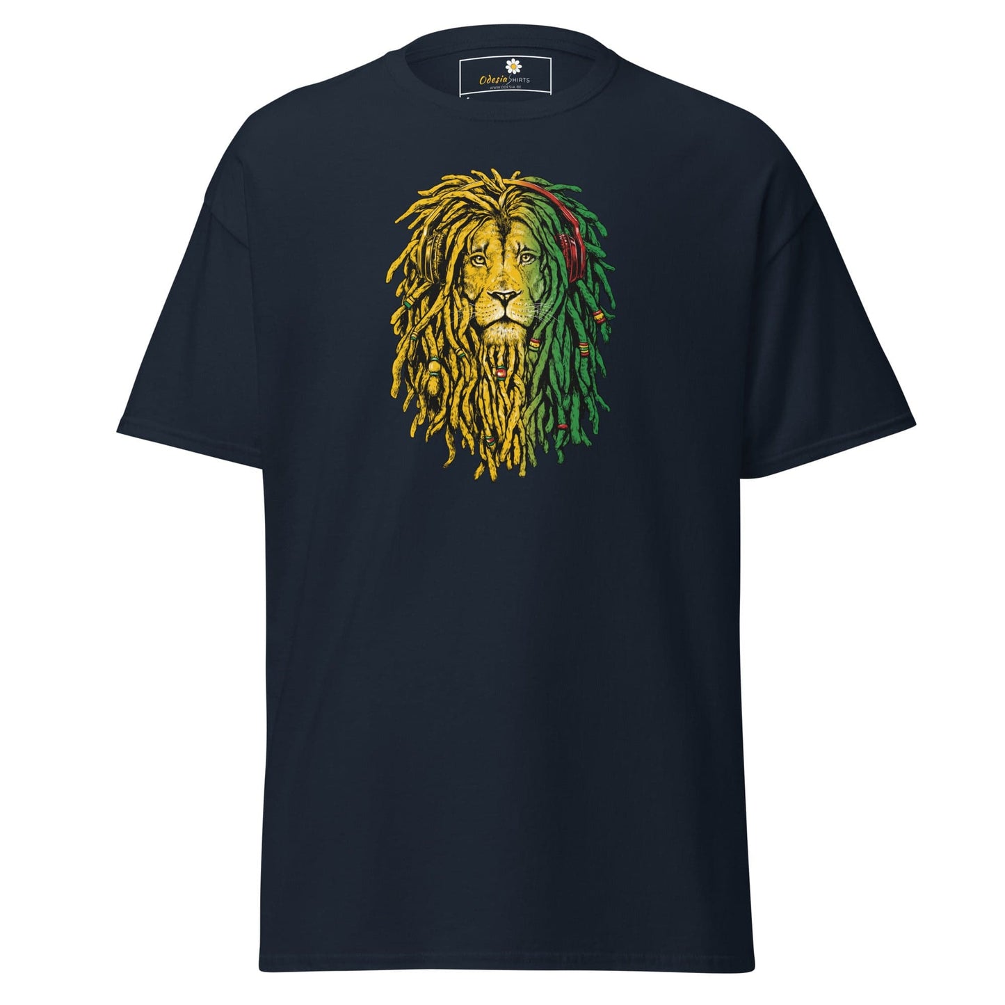 Unisex classic t-shirt - WILD LIFE REGGAE LION - REGULAR - Navy / S