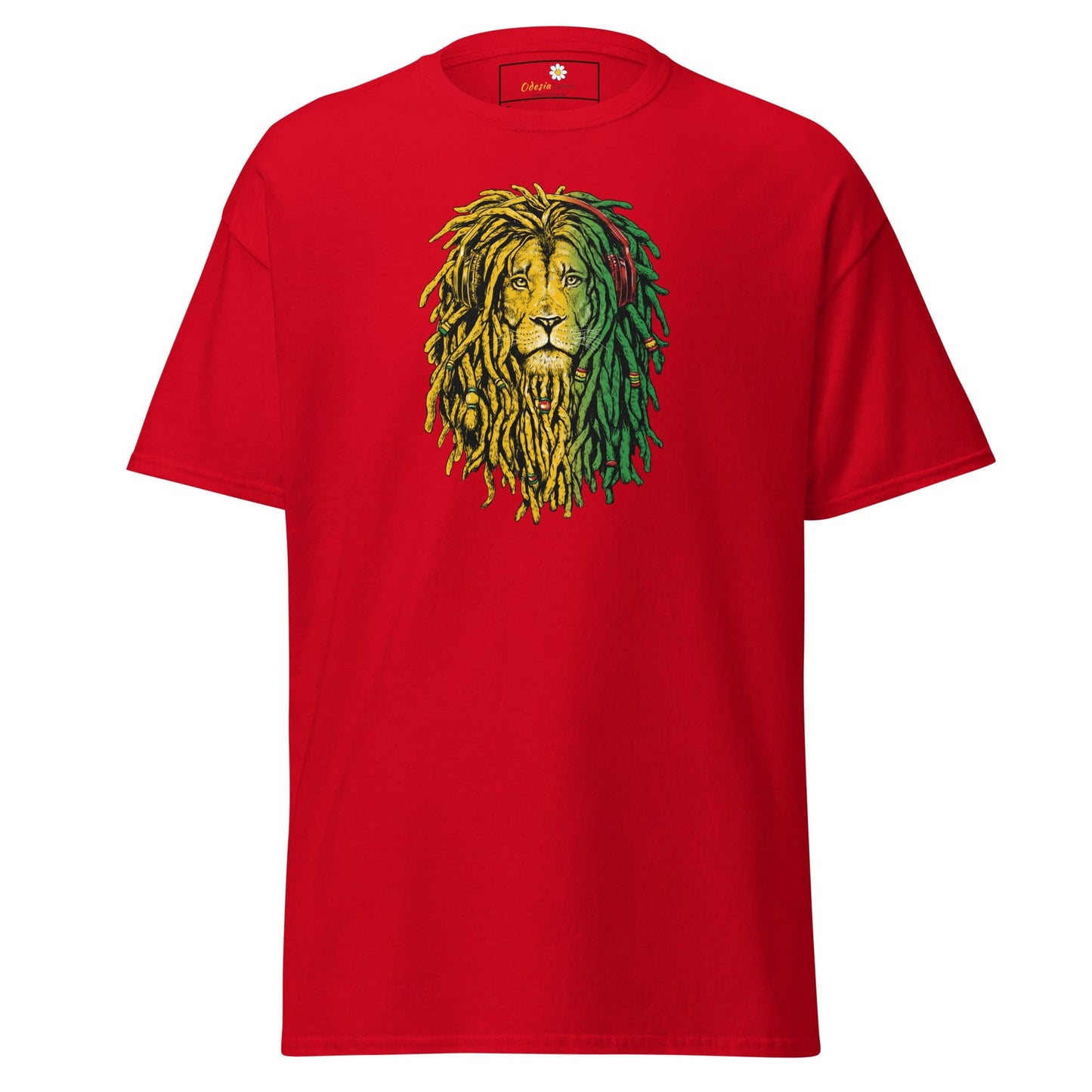Unisex classic t-shirt - WILD LIFE REGGAE LION - REGULAR - Red / S