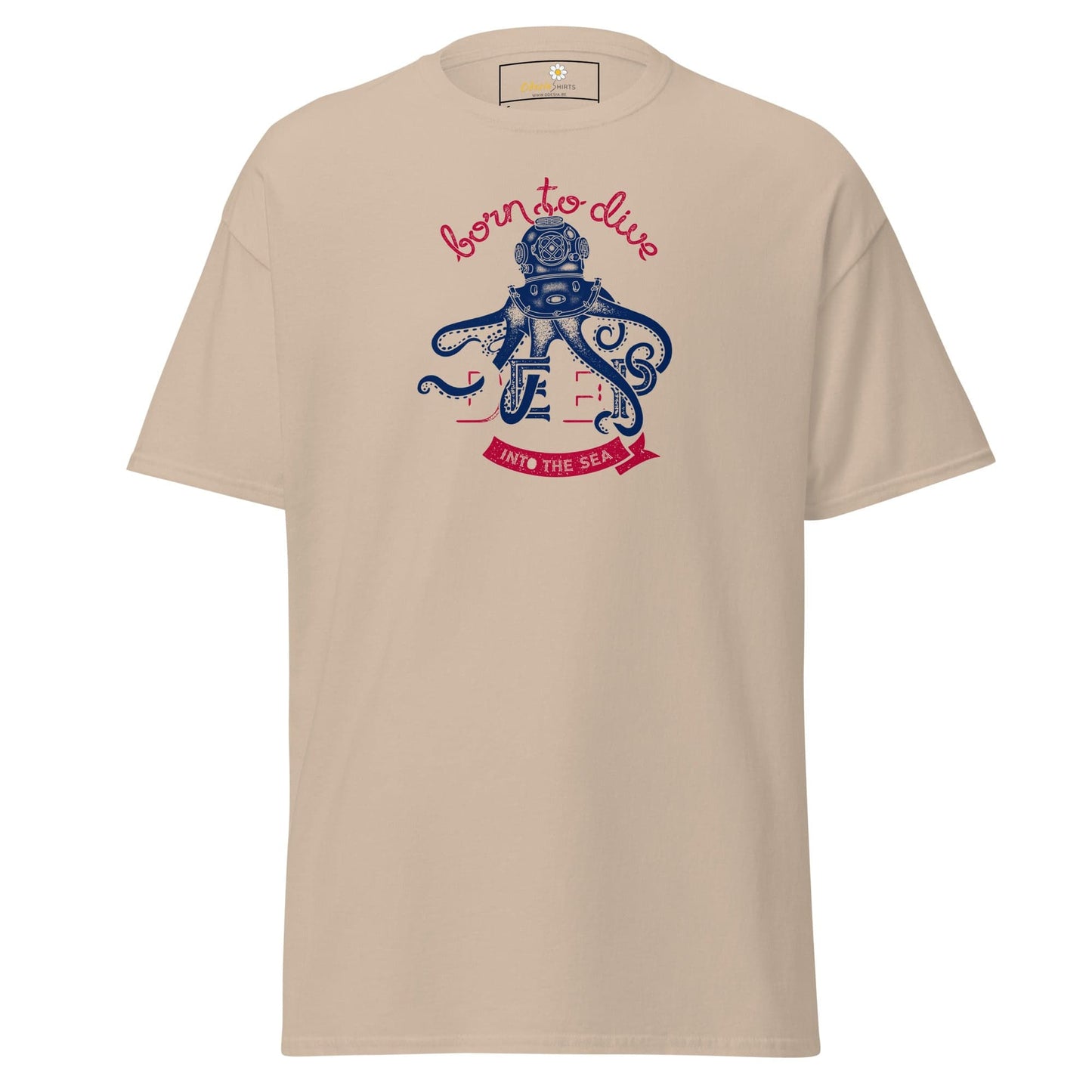 Unisex classic t-shirt - SPORT BORN TO DIVE - REGULAR - Sand / S