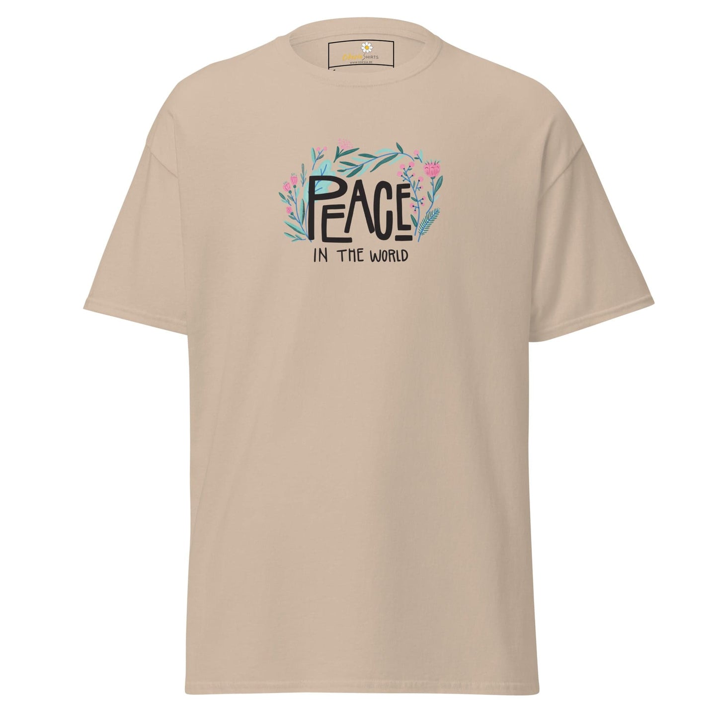 Unisex classic tee - POSITIVE TEXT PEACE IN THE WORLD - REGULAR - Sand / S