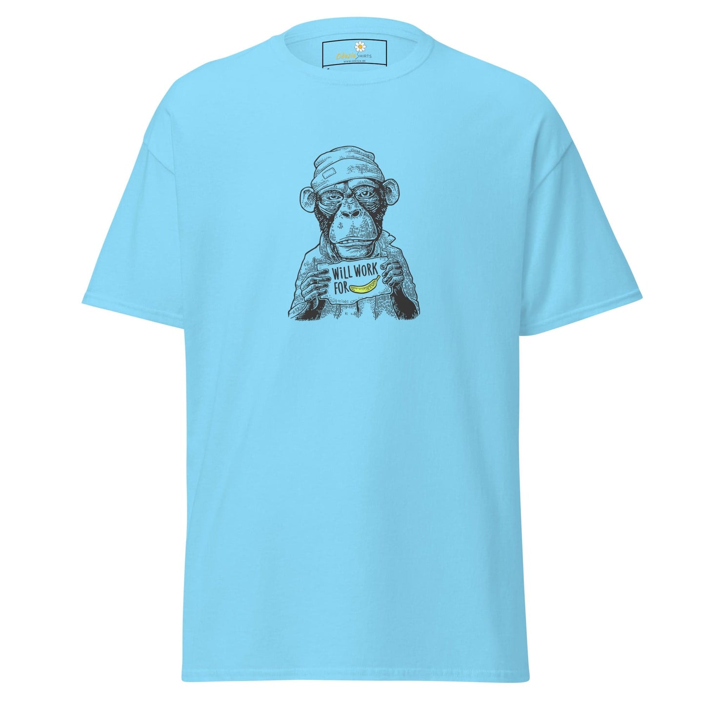 Unisex classic tee - WILD LIFE FUN WORK FOR BANANA - REGULAR - Sky / S