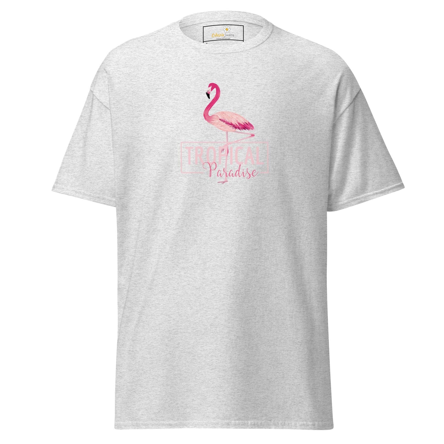 Unisex classic t-shirt - WILD LIFE PARADISE FLAMINGO - REGULAR - Ash / S