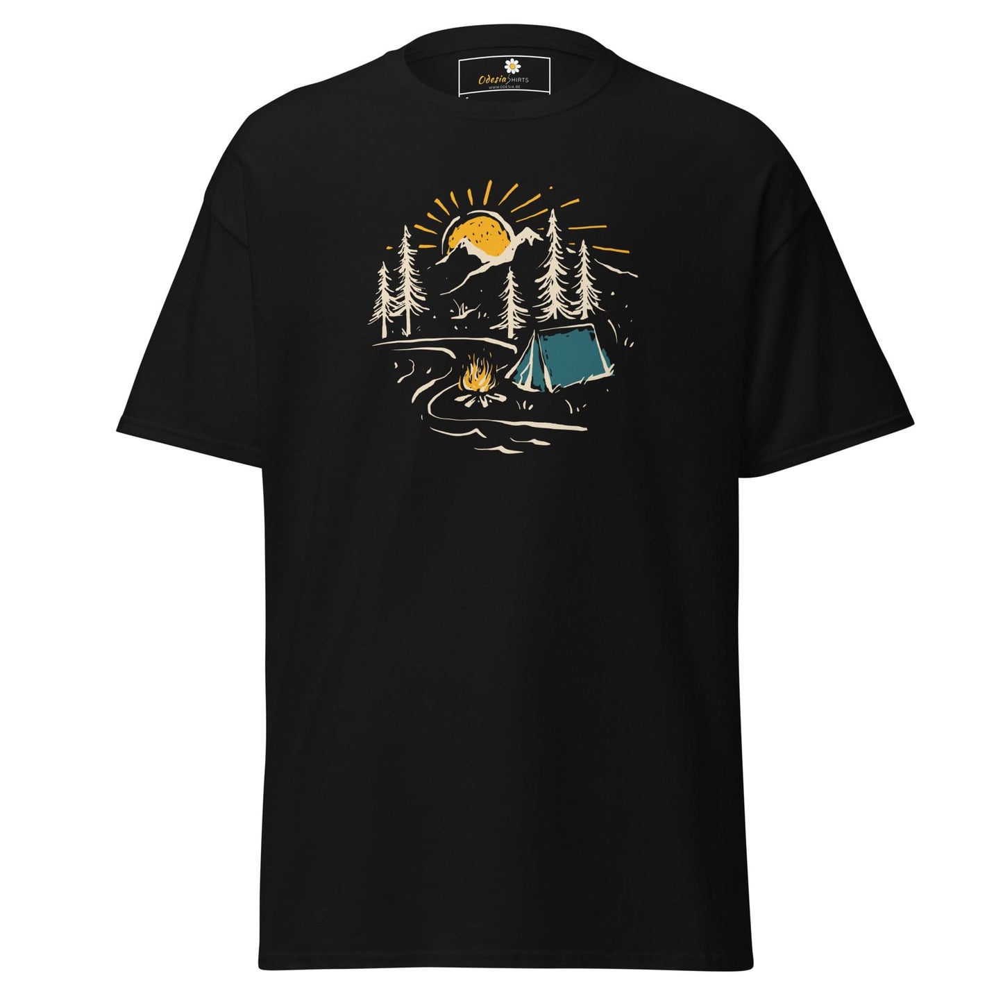 Unisex classic t-shirt - ADVENTURE CAMPFIRE CIRCLE - REGULAR - Black / S