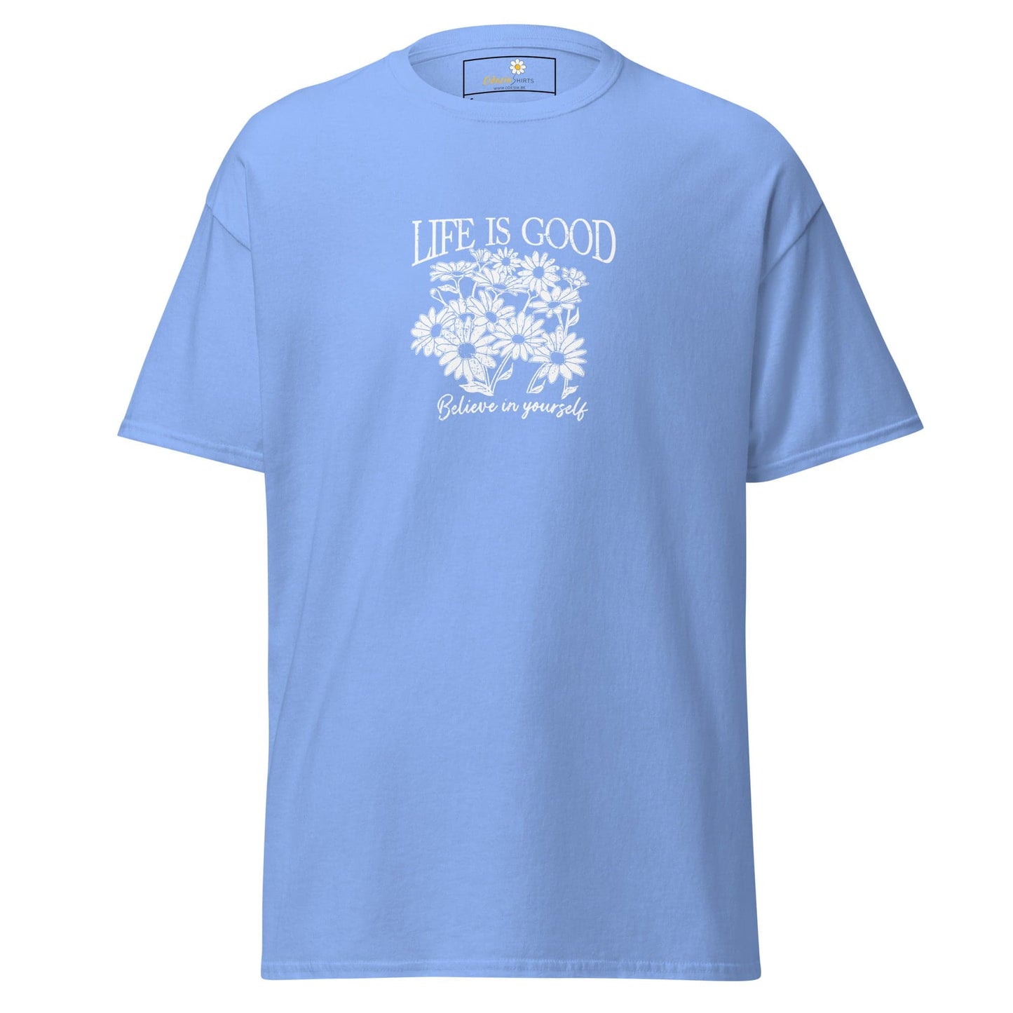 Unisex classic t-shirt - POSITIVE LIFE IS GOOD - REGULAR - Carolina Blue / S