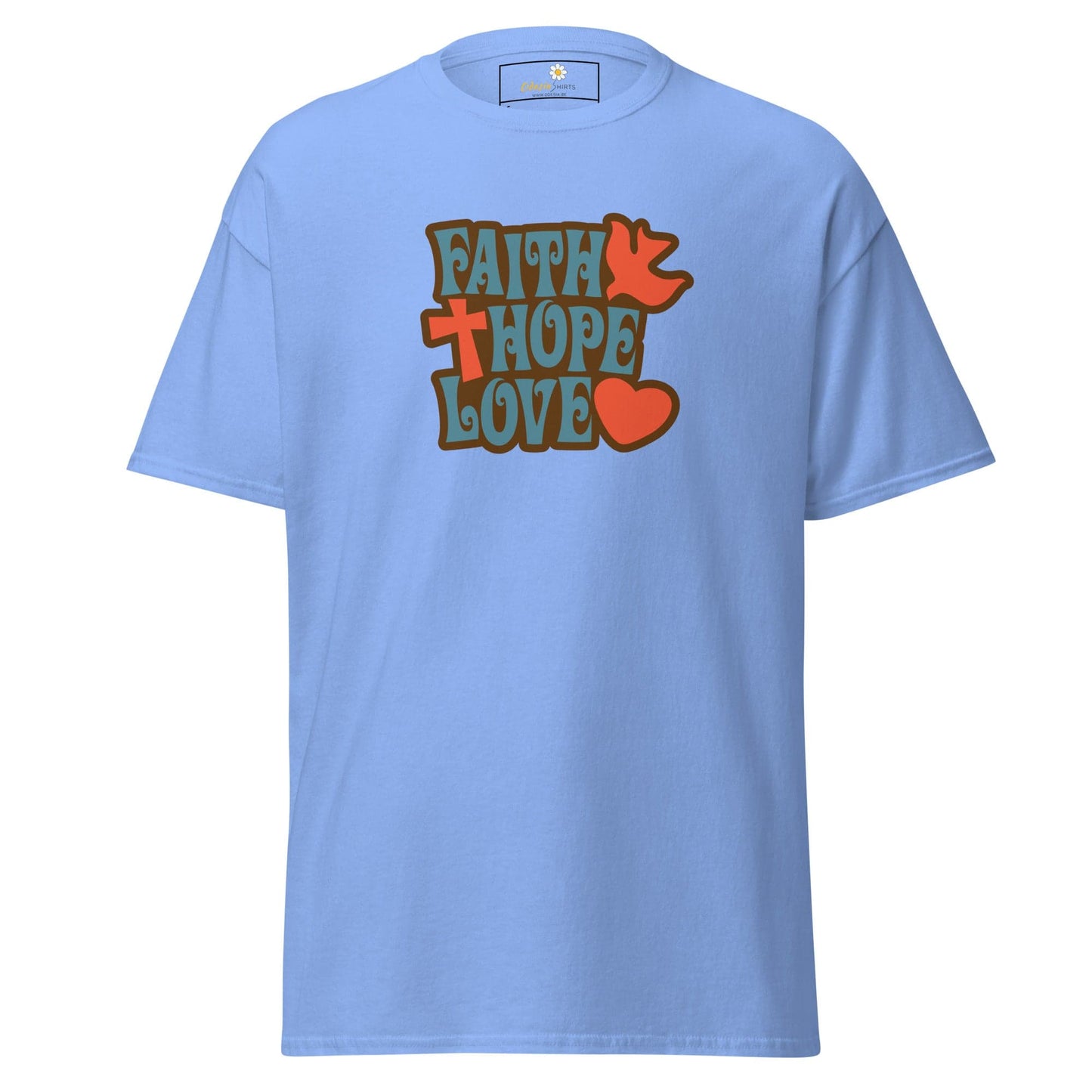 Unisex classic t-shirt - SPIRITUAL FAITH HOPE LOVE - REGULAR - Carolina Blue / S