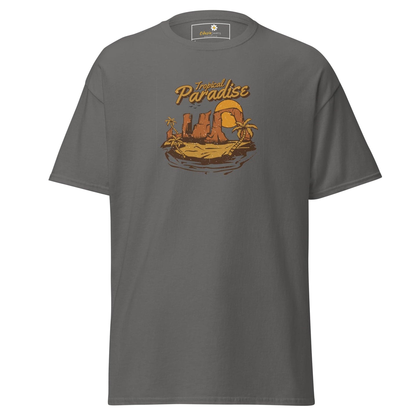 Unisex classic t-shirt - SUMMER TROPICAL PARADISE - REGULAR - Charcoal / S