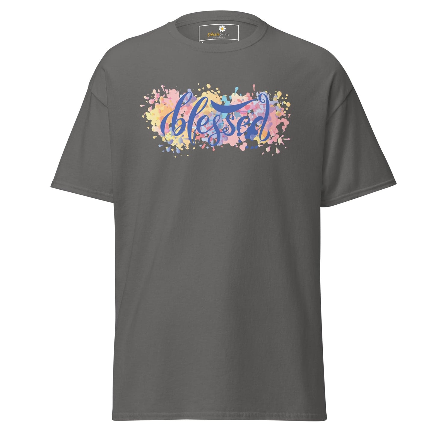 Unisex classic t-shirt - SPIRITUAL TEXT BLESSED - REGULAR - Charcoal / S