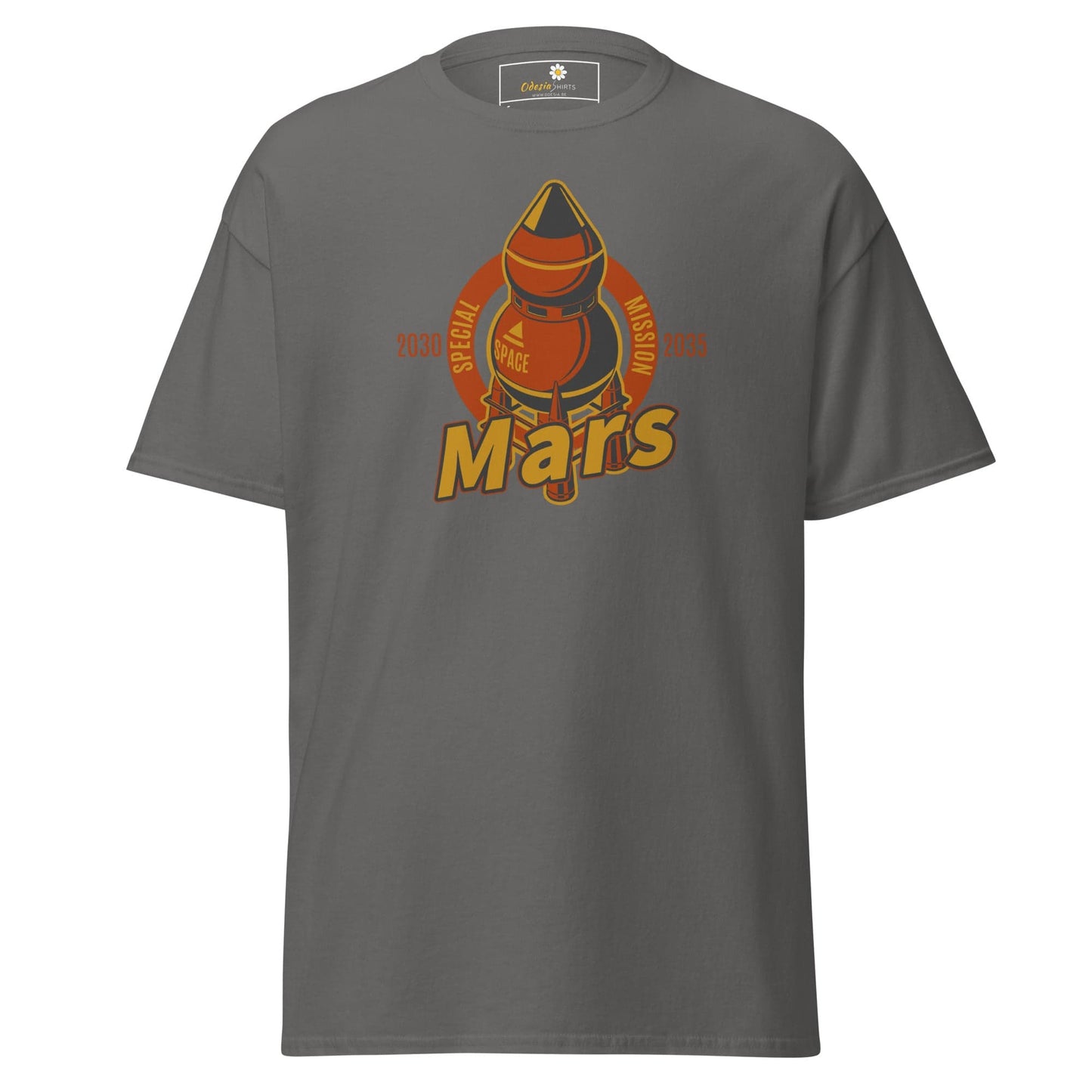 Unisex classic t-shirt - SPACE MARS TRAVEL - REGULAR - Charcoal / S