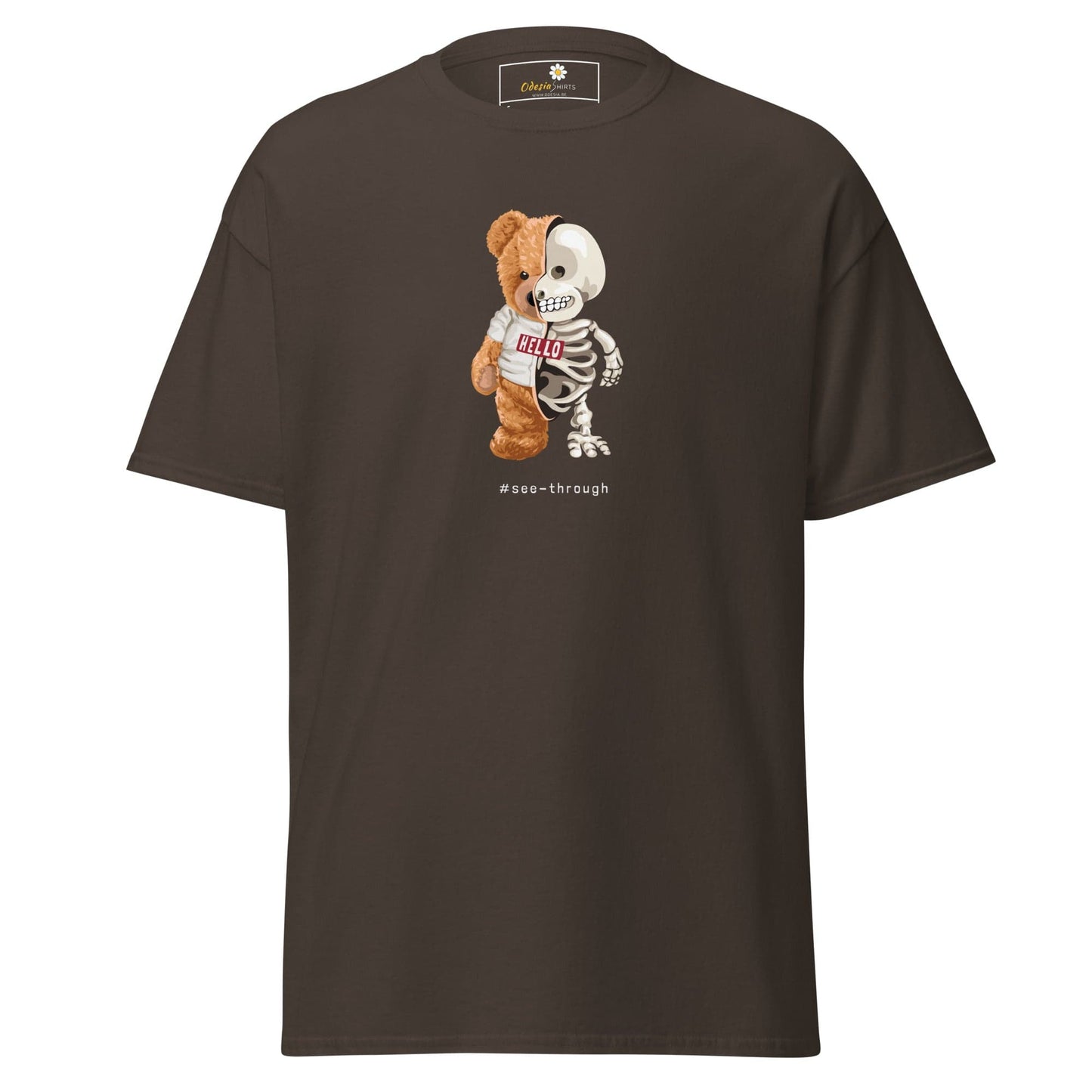 Unisex classic t-shirt - FUN BEAR SKULL - REGULAR - Dark Chocolate / S