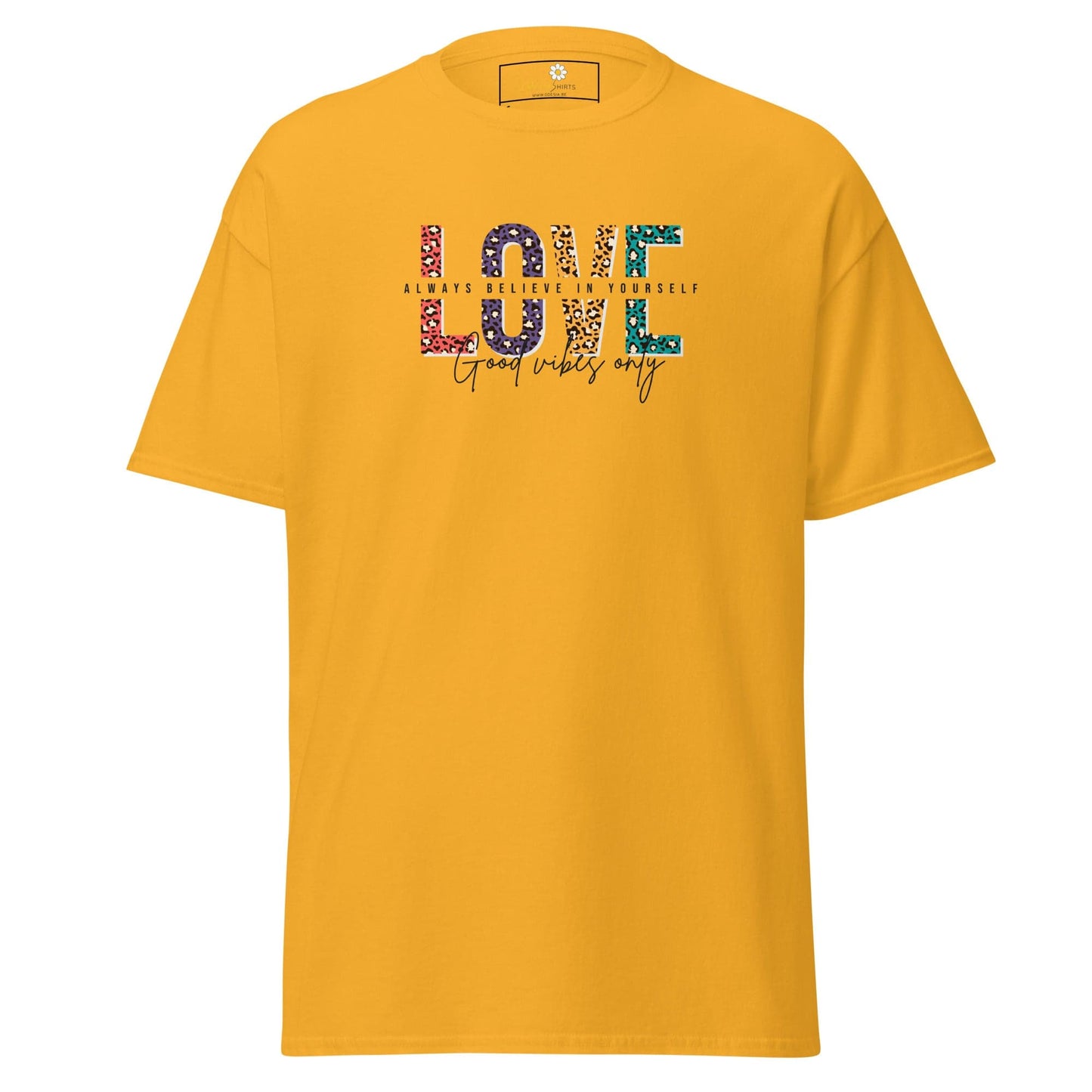 Unisex classic t-shirt - TEXT LOVE YOURSELF - REGULAR - Gold / S