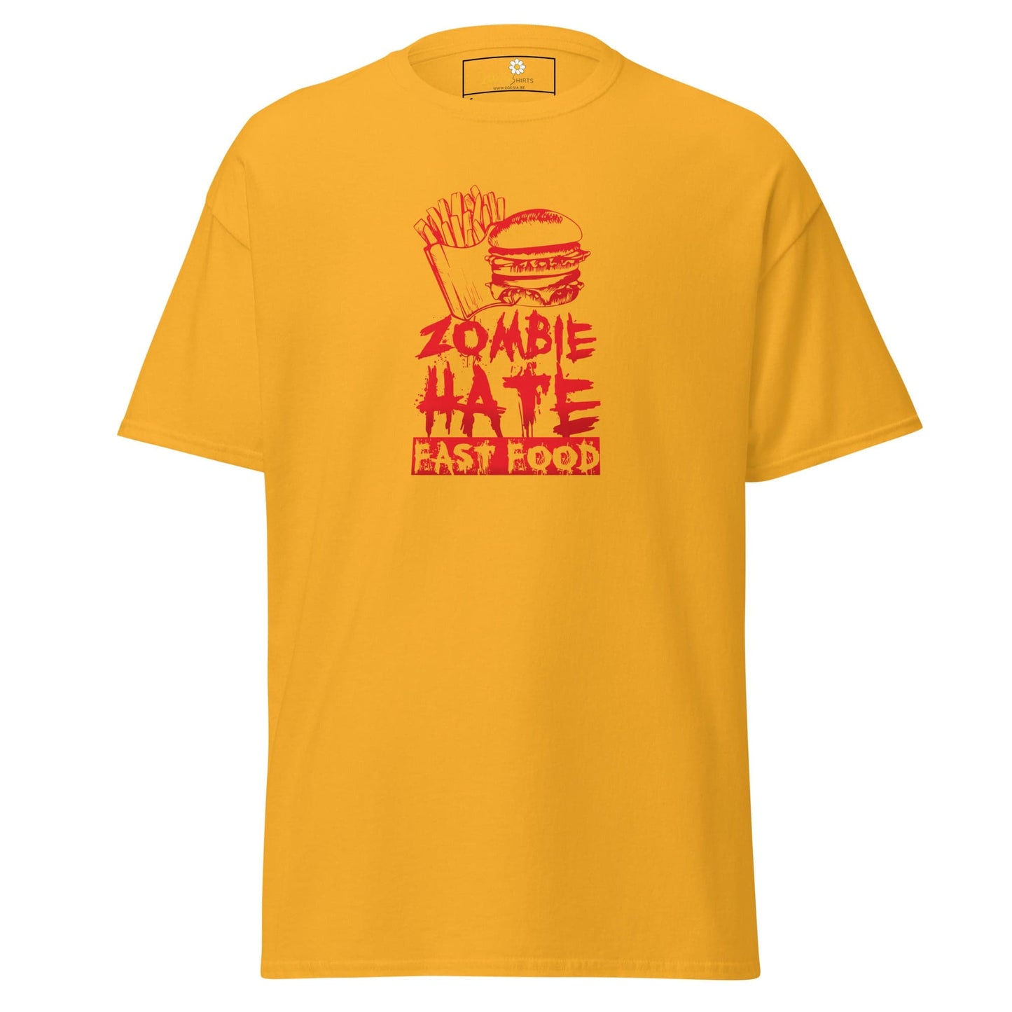 Unisex classic t-shirt - SPOOKIE ZOMBIE HATE FASTFOOD - REGULAR - Gold / S