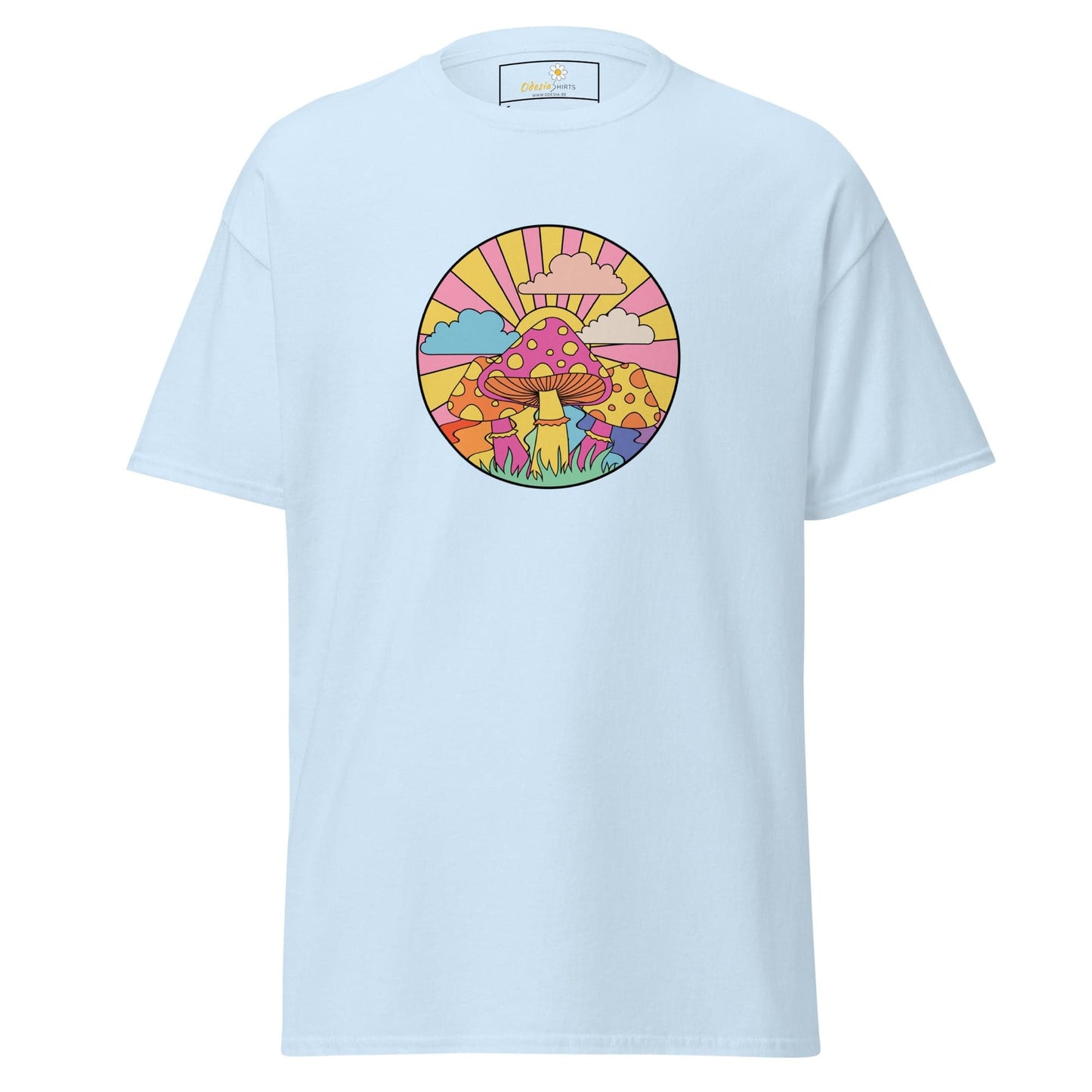 Unisex classic t-shirt - POSITIVE MYSTIC SUNNY MUSHROOMS - REGULAR - Light Blue / S