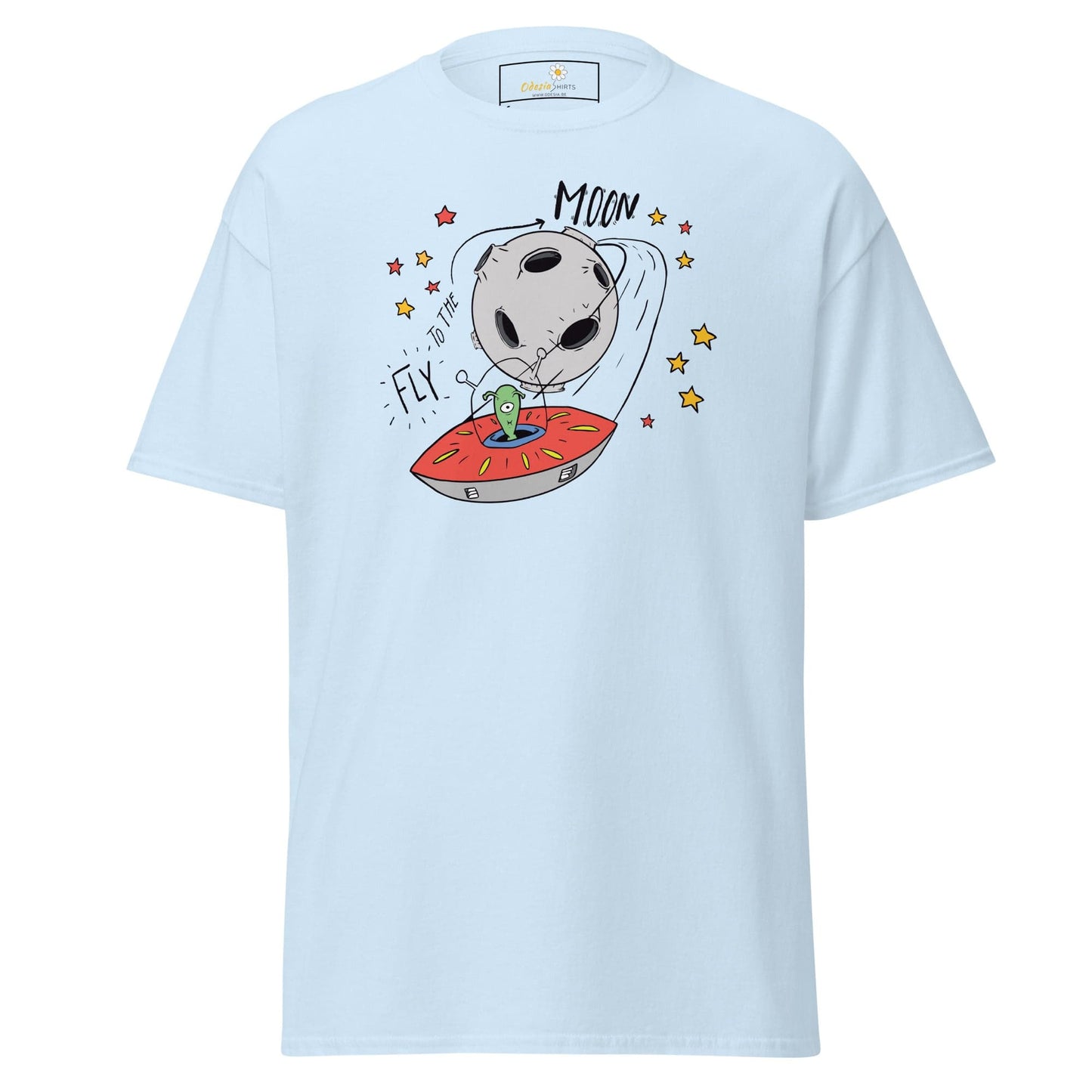 Unisex classic t-shirt - SPACE ALIEN MOON - REGULAR - Light Blue / S