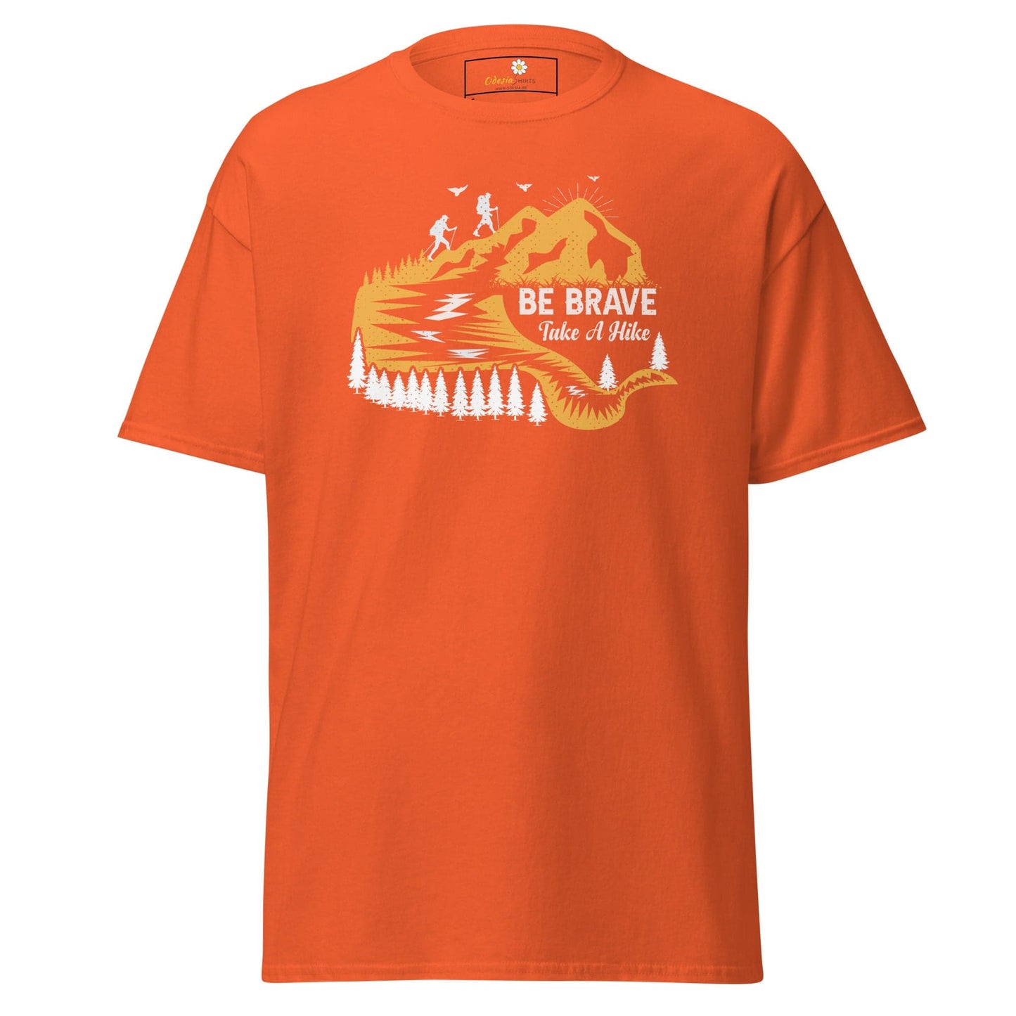 Unisex classic t-shirt - ADVENTURE BE BRAVE WANDER - REGULAR - Orange / S