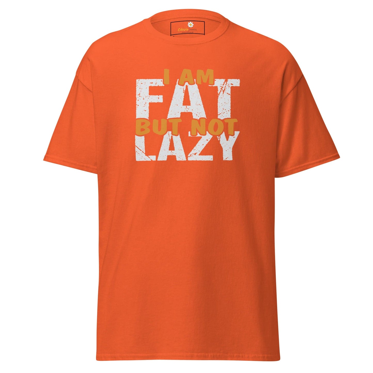 Unisex classic t-shirt - FUN FAT NOT LAZY - REGULAR - Orange / S