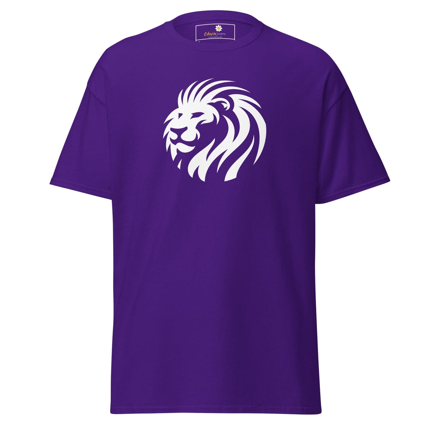 Unisex classic t-shirt - WILD LIFE LION HEAD CIRCLE - REGULAR - Purple / S
