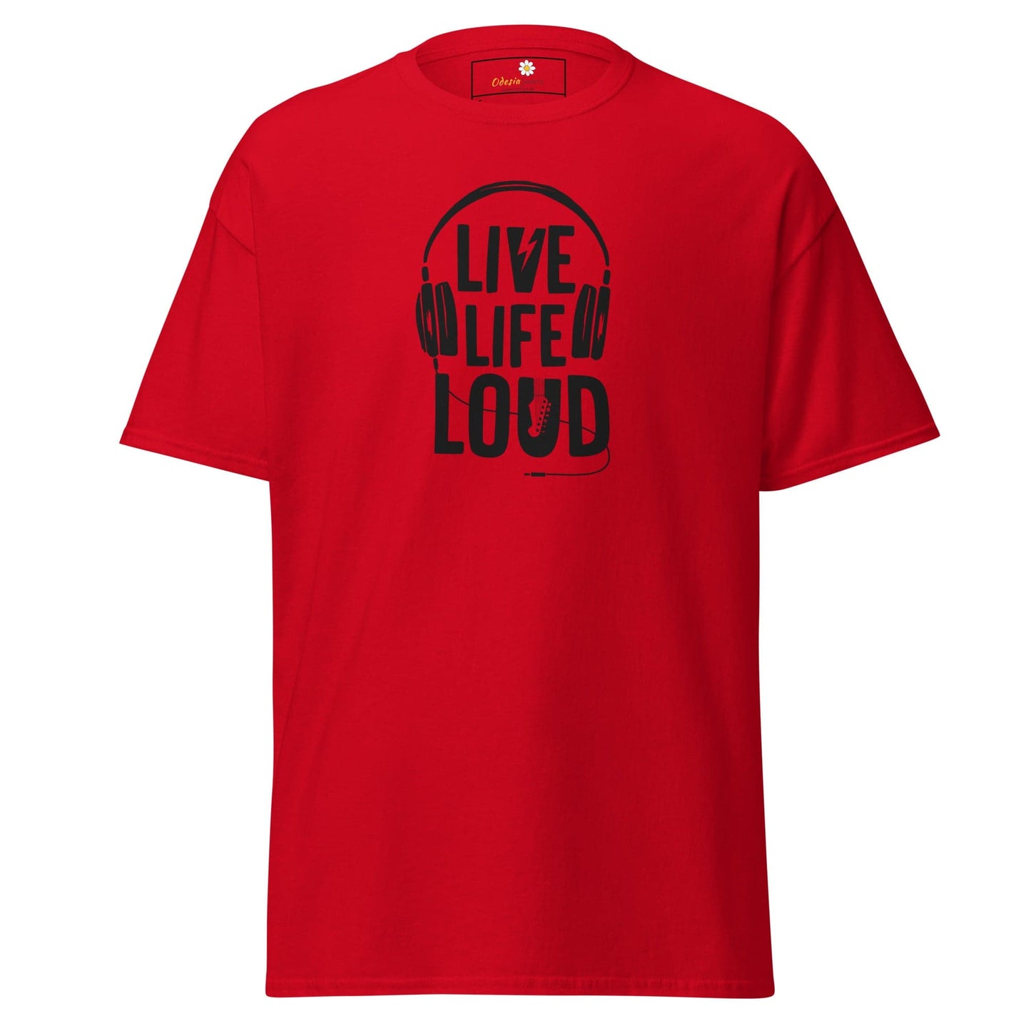 Unisex classic t-shirt - MUSIC LIVE LIFE LOUD - REGULAR - Red / S