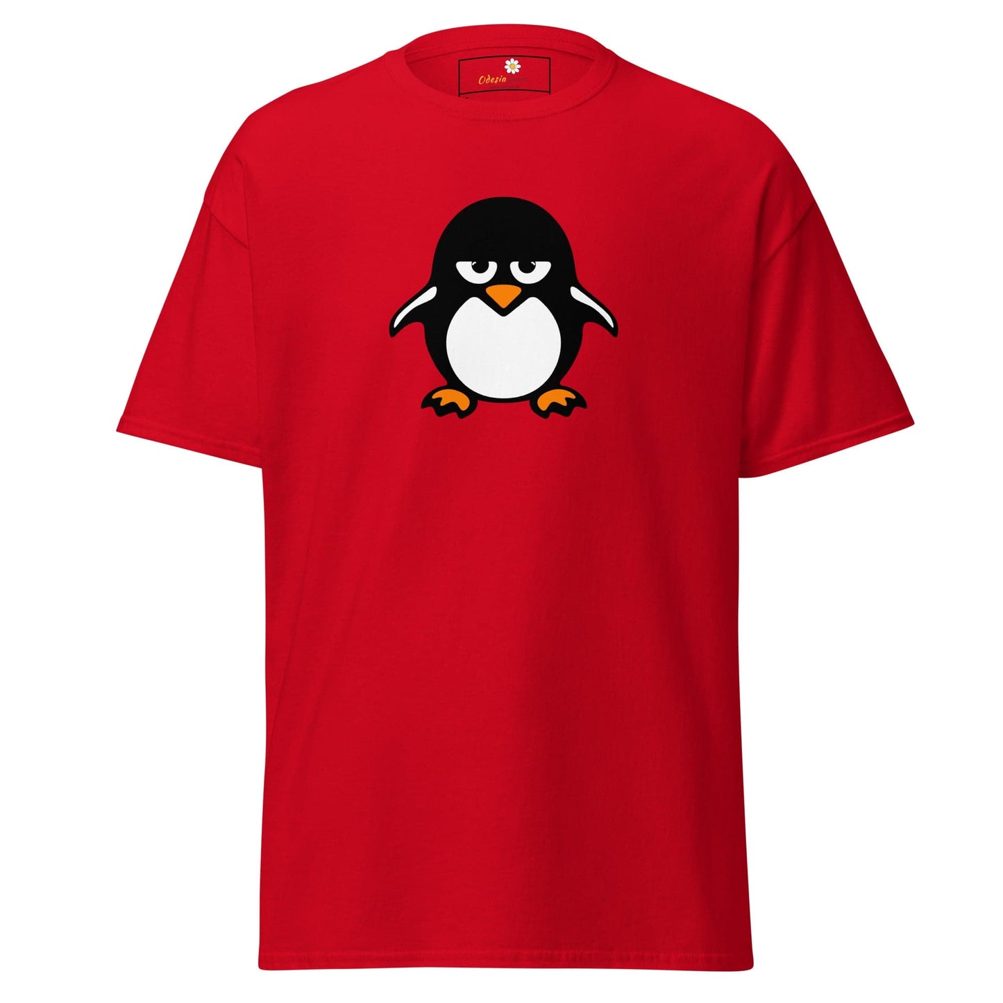 Red T-shirt with Penguin graphic from T-SHIRT DESIGN TEE for Men and Women S-XL