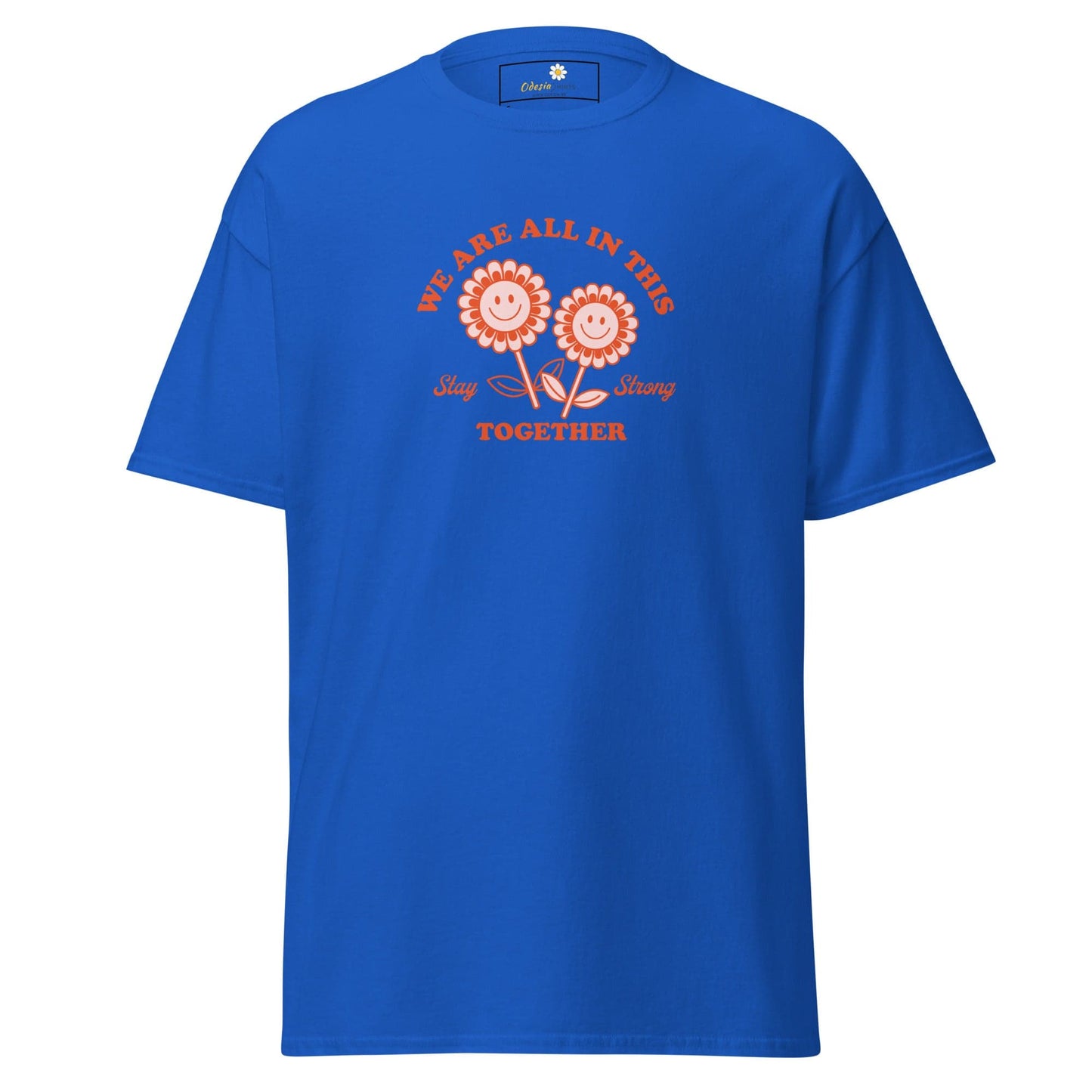 Unisex classic t-shirt - POSITIVE FLOWERS POWER - REGULAR - Royal / S